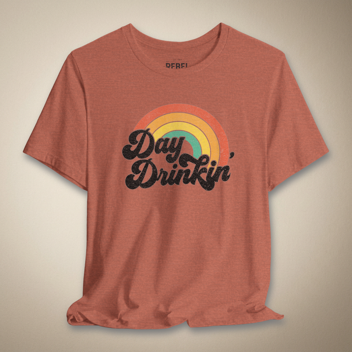Rainbow Day Drinkin’ Graphic Tee | Rebel Ink Designs