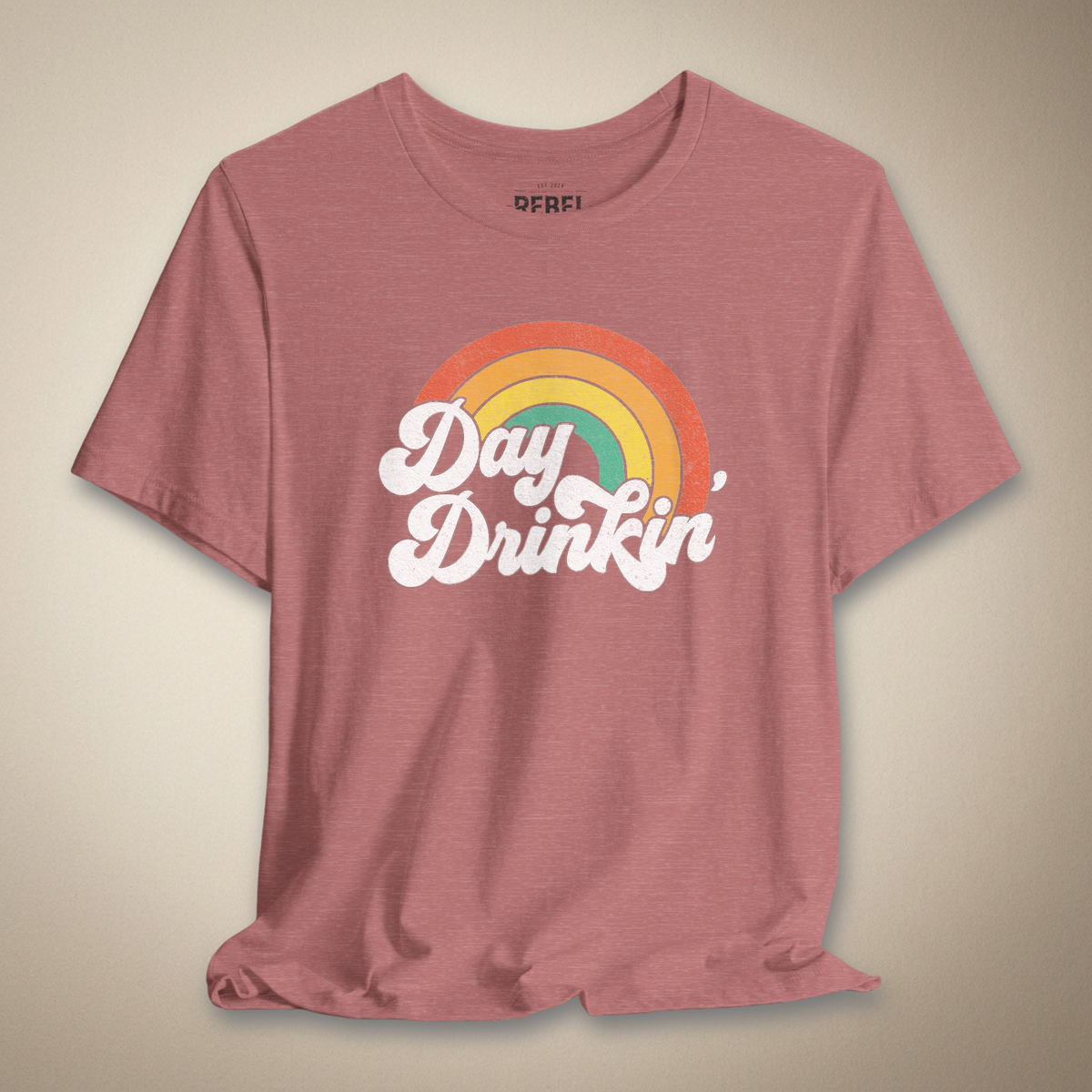 Rainbow Day Drinkin’ Graphic Tee | Rebel Ink Designs