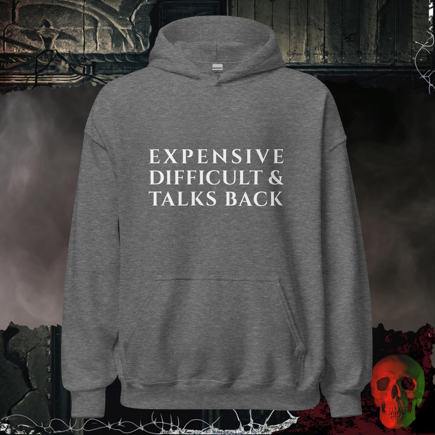 Hoodie Graphite Heather / S Expensive, Difficult & Talks Back Hoodie