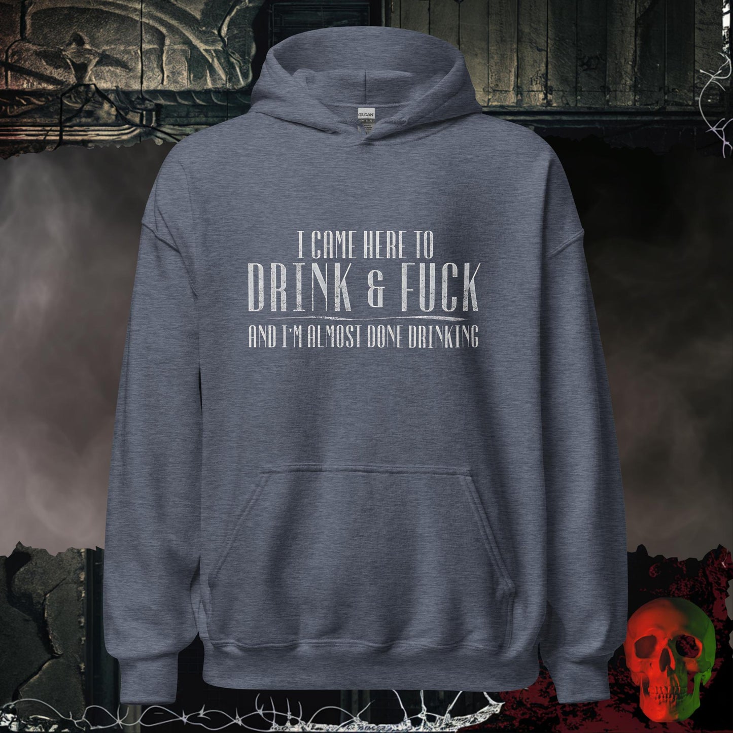 Hoodie Heather Sport Dark Navy / S Drink and F*ck Hoodie