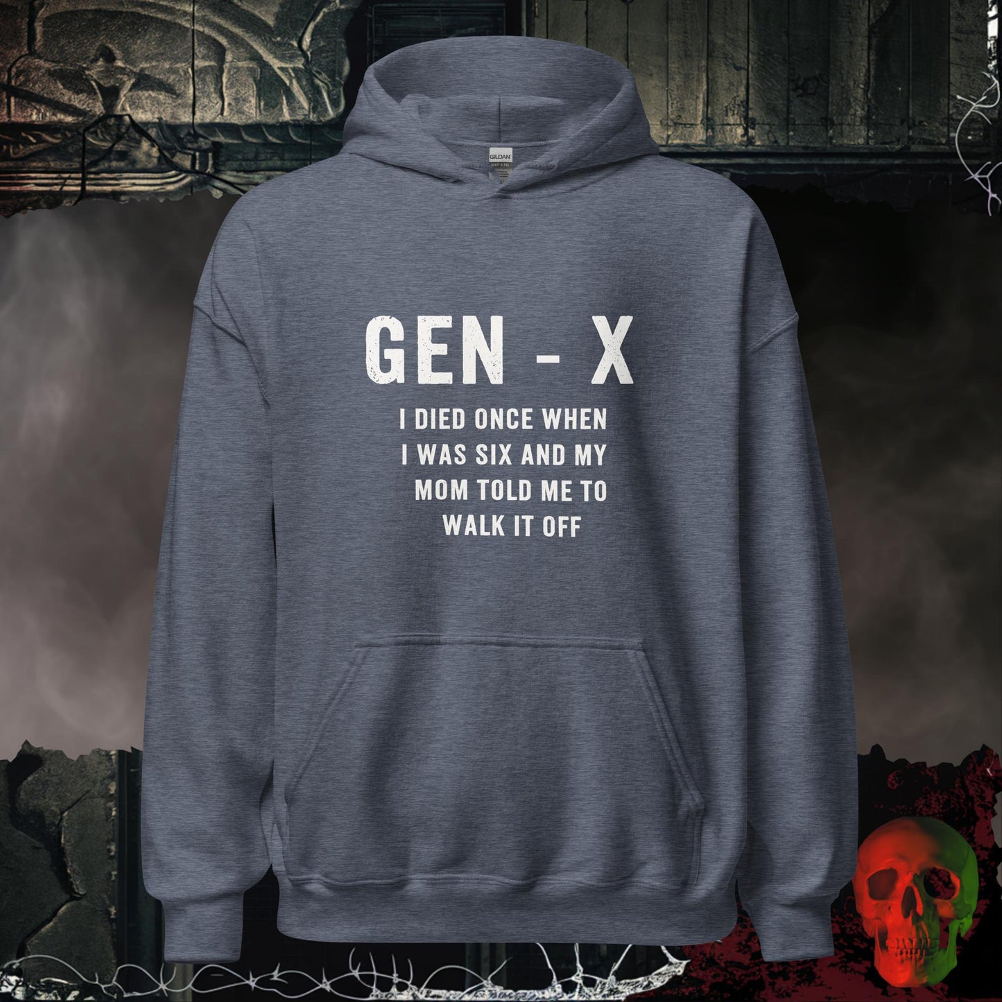 Hoodie Heather Sport Dark Navy / S Gen-X I Died Once Hoodie
