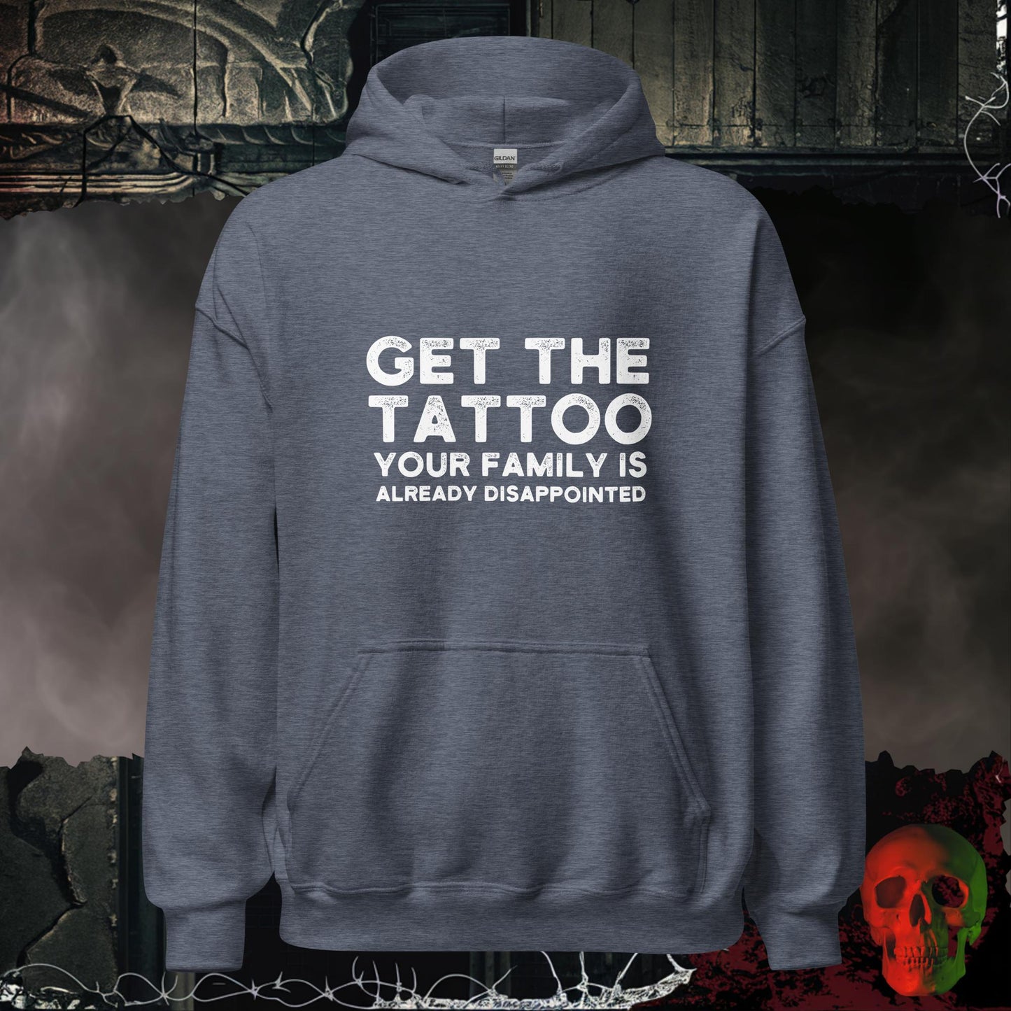 Hoodie Heather Sport Dark Navy / S Get the Tattoo Hoodie