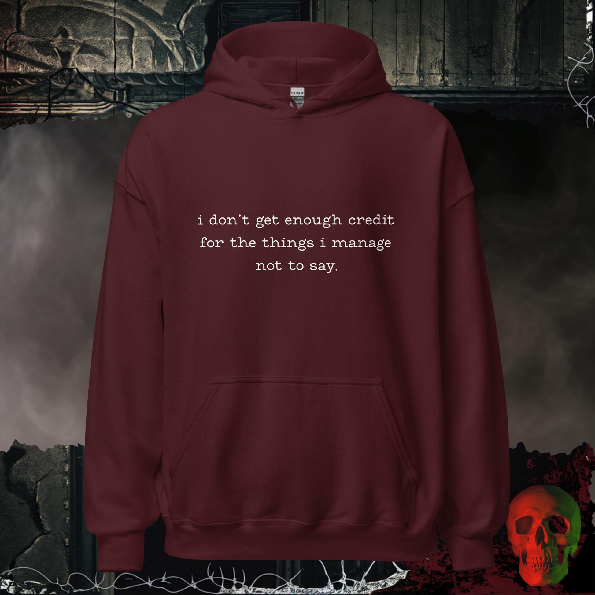 Hoodie Maroon / S Not Enough Credit Hoodie