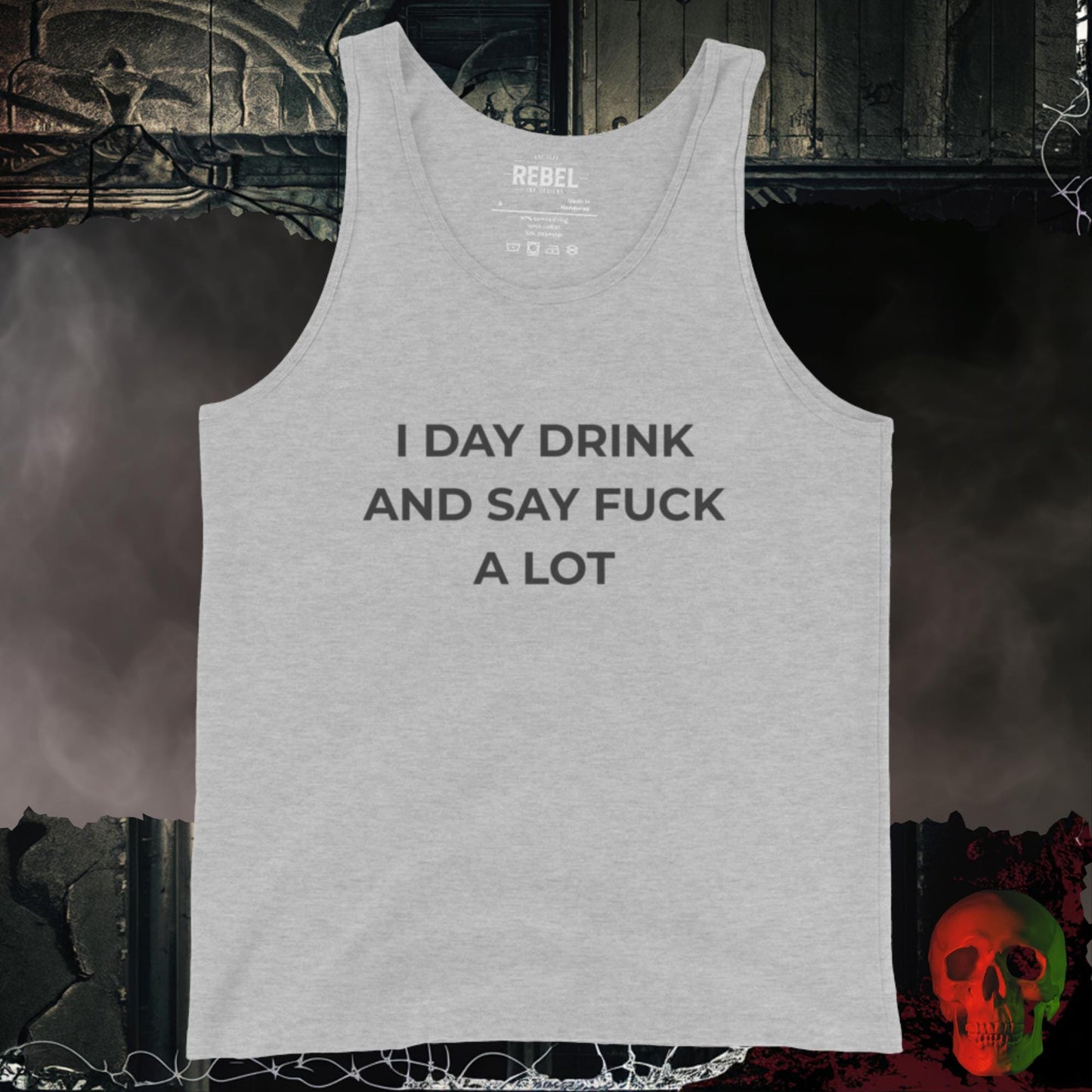 Men's Tank' Athletic Heather / S I Day Drink and Say Fuck a Lot Tank Top Bold Funny Shirt