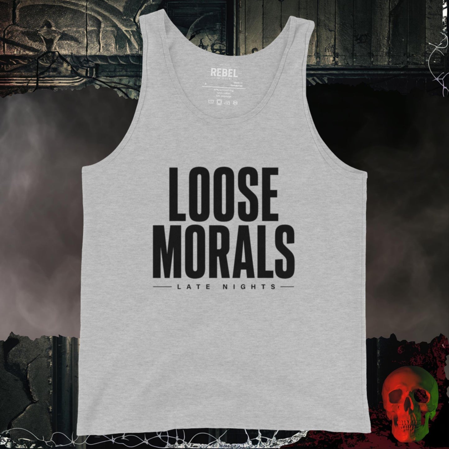 Men's Tank' Athletic Heather / S Loose Morals Late Nights Bold Men's Statement Tank