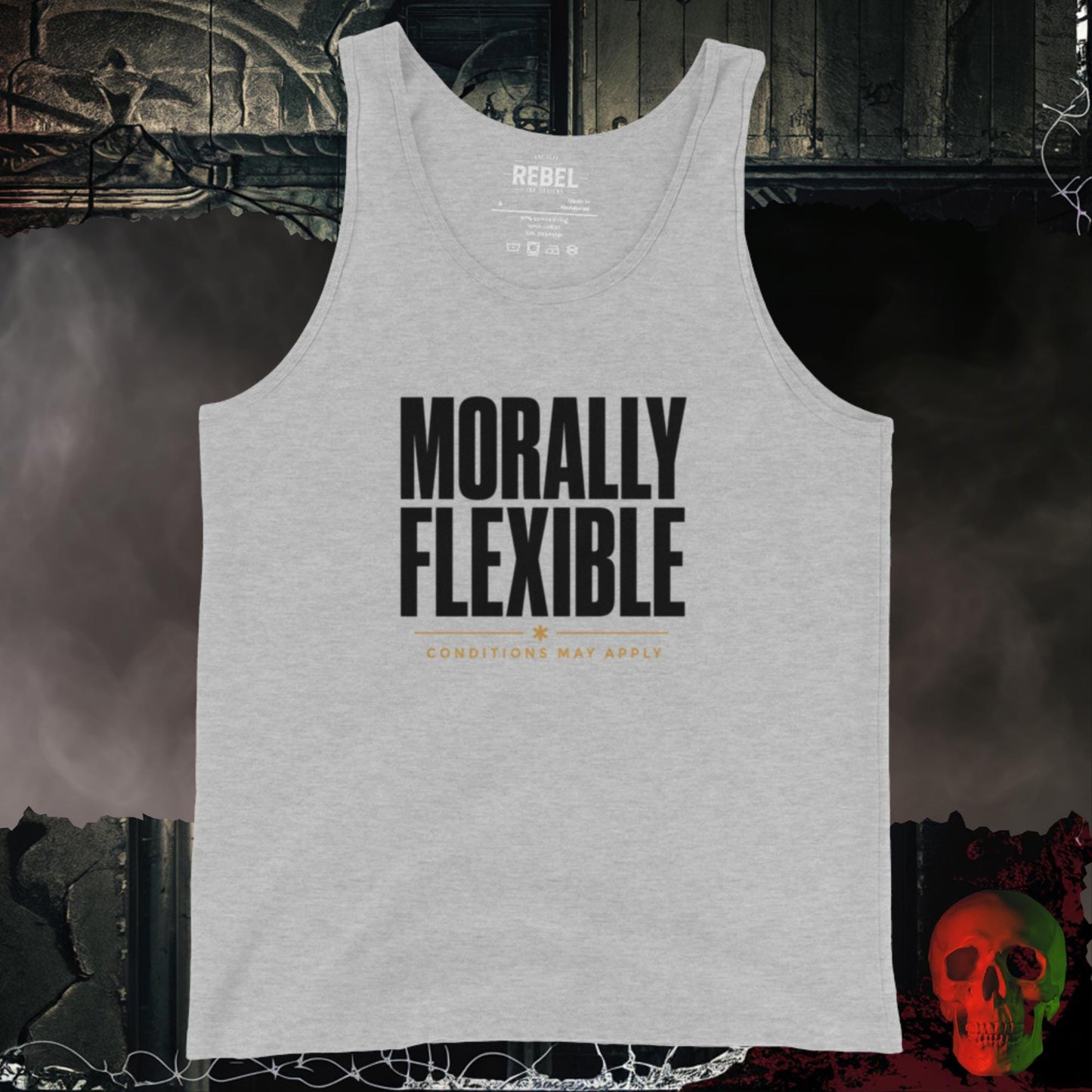 Men's Tank' Athletic Heather / S Morally Flexible Conditions May Apply Men’s Tank Bold Statement Shirt