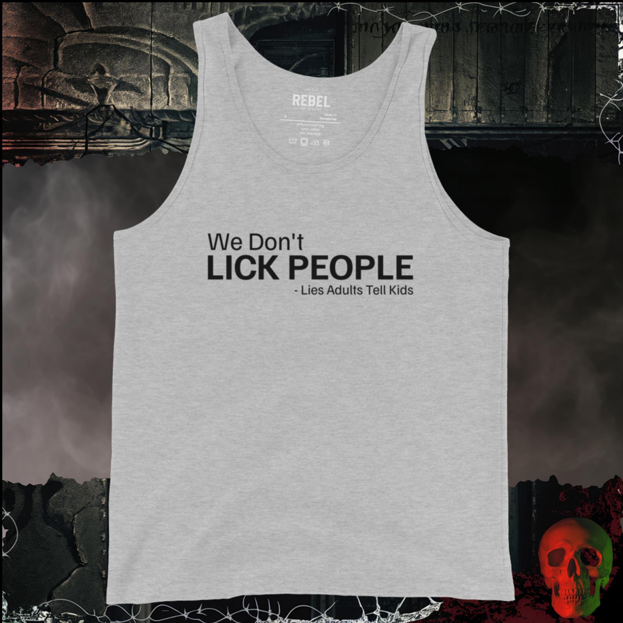 Men's Tank' Athletic Heather / S We Don't Lick People Men's Tank Top | Rebel Ink Designs