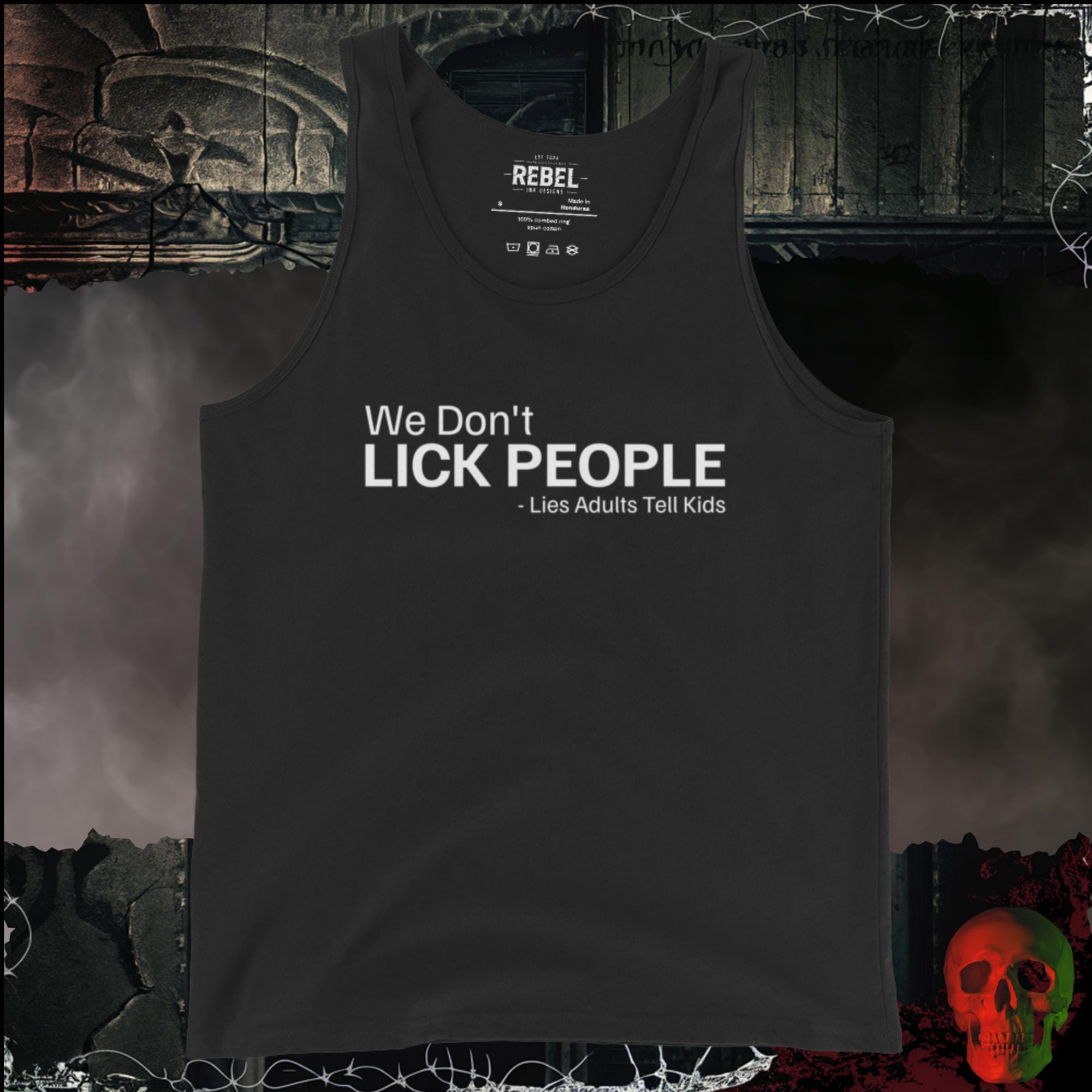 Men's Tank' Black / S We Don't Lick People Men's Tank Top | Rebel Ink Designs