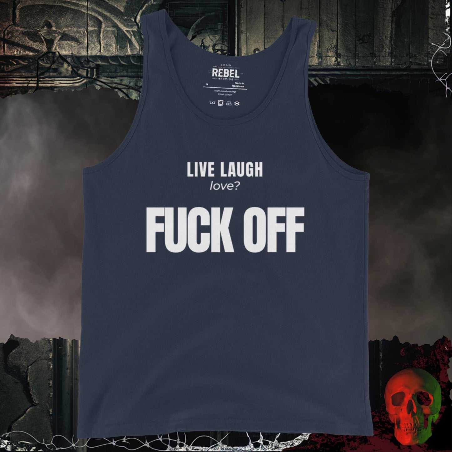Men's Tank' Navy / S Live Laugh Love? F*ck Off Bold Men's Graphic Tank