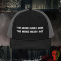 Premium Trucker Black / Charcoal Less Hair, More Head Embroidered Richardson 112 Trucker Hat