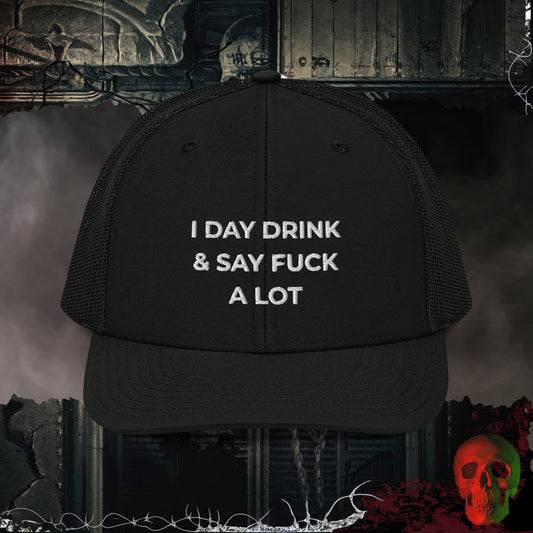 Premium Trucker Black Day Drinker | Richardson 112 Embroidered Trucker