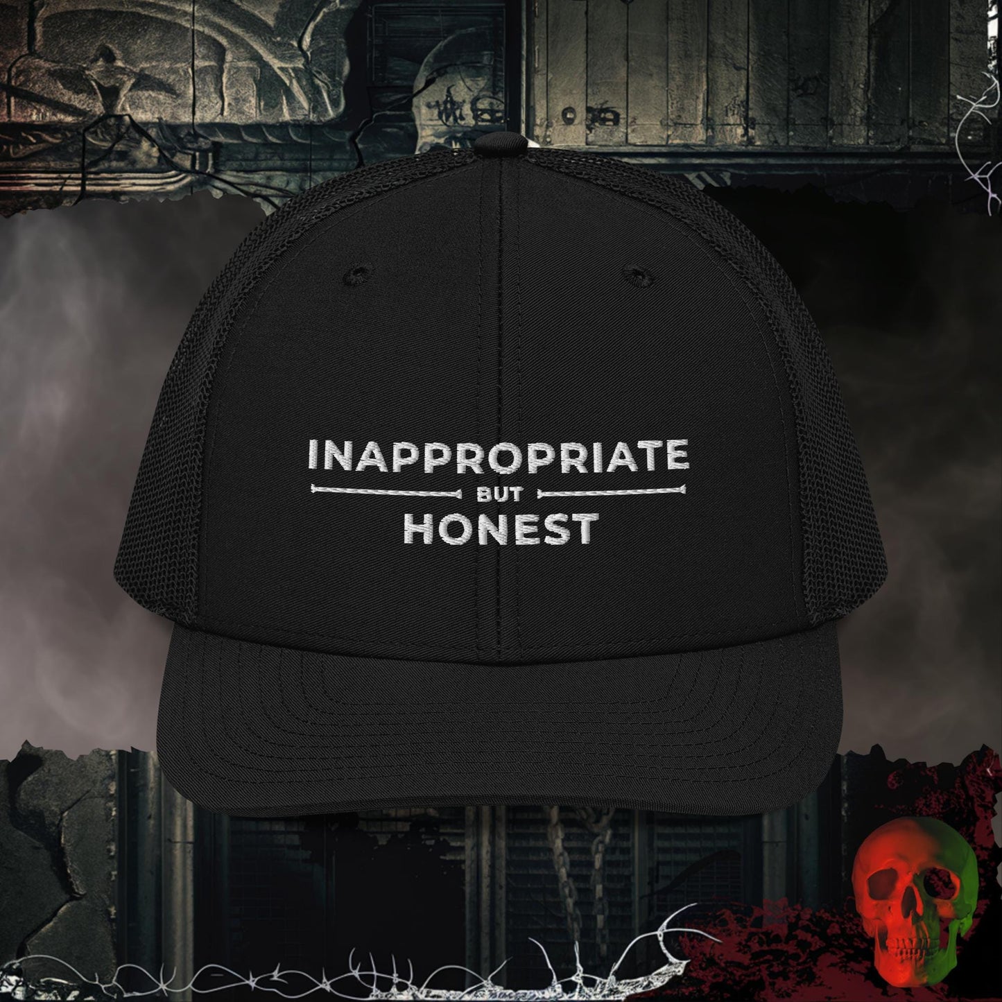 Premium Trucker Black Inappropriate But Honest | Richardson 112 Embroidered Trucker Hat