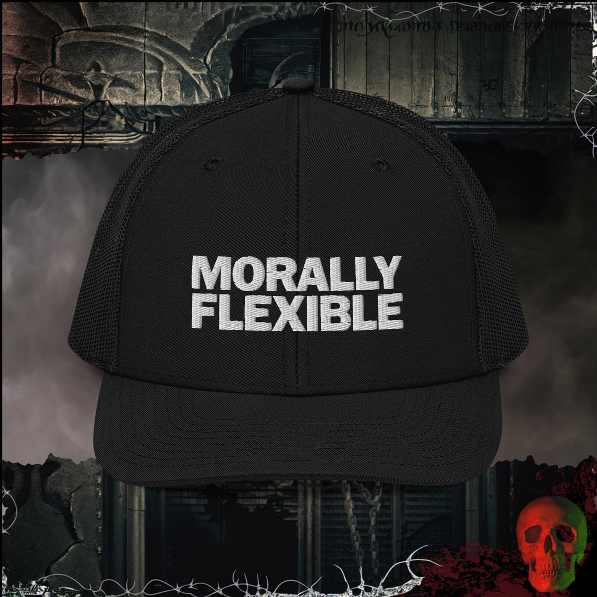 Premium Trucker Black Morally Flexible Trucker Hat | Rebel Ink Designs
