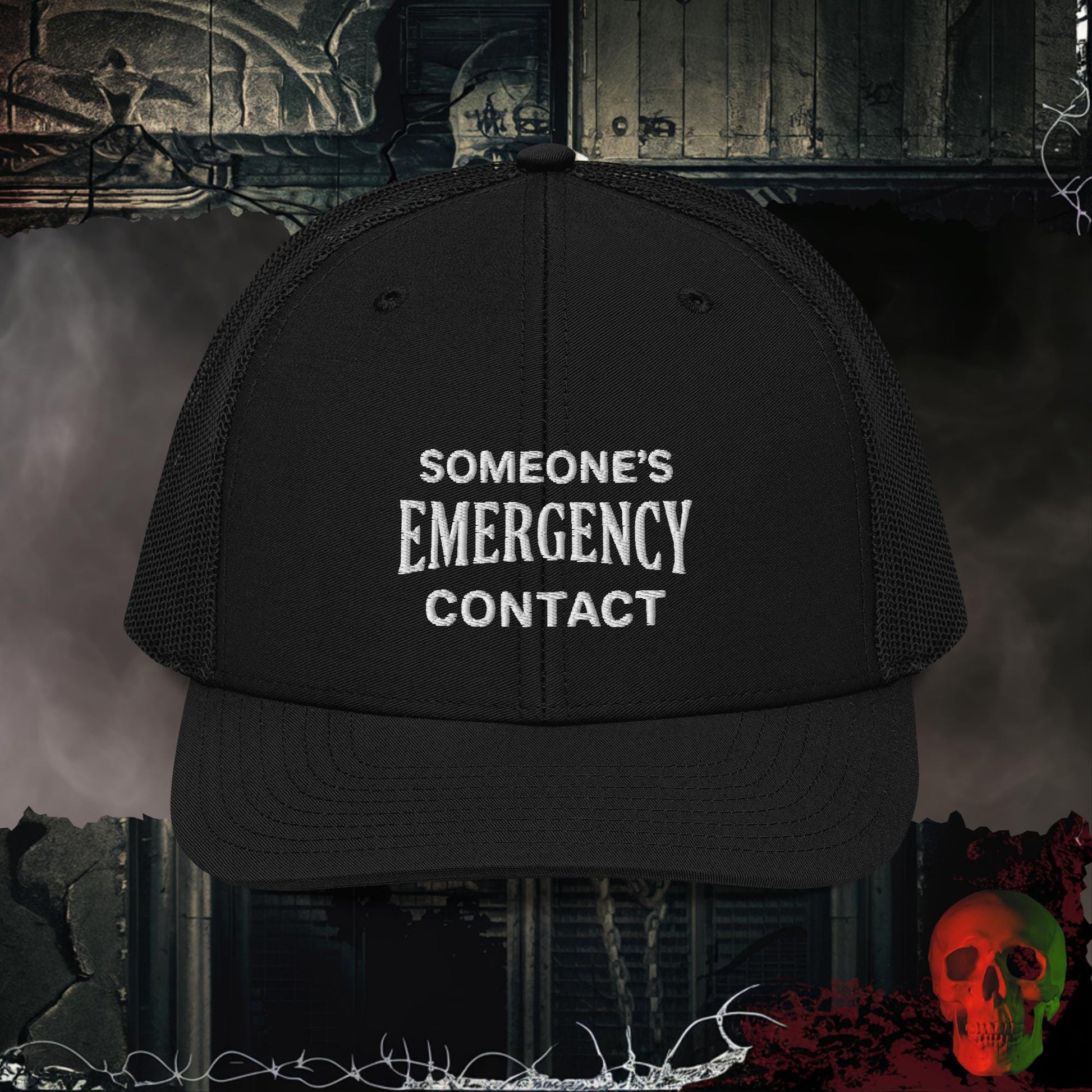 Premium Trucker Black Someone’s Emergency Contact | Richardson 112 Embroidered Trucker Hat