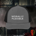 Premium Trucker Charcoal/Black Morally Flexible | Richardson 112 Embroidered Trucker Hat