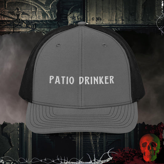 Premium Trucker Charcoal/Black Patio Drinker | Richardson 112 Embroidered Trucker Hat