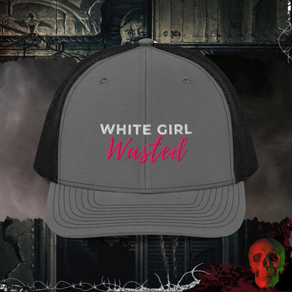 Premium Trucker Charcoal/Black White Girl Wasted | Richardson 112 Embroidered Trucker Hat
