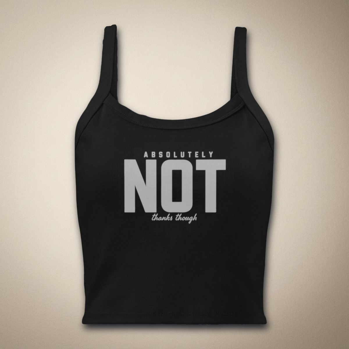 Absolutely Not Thanks Though Women’s Crop Tank | Rebel Ink Designs