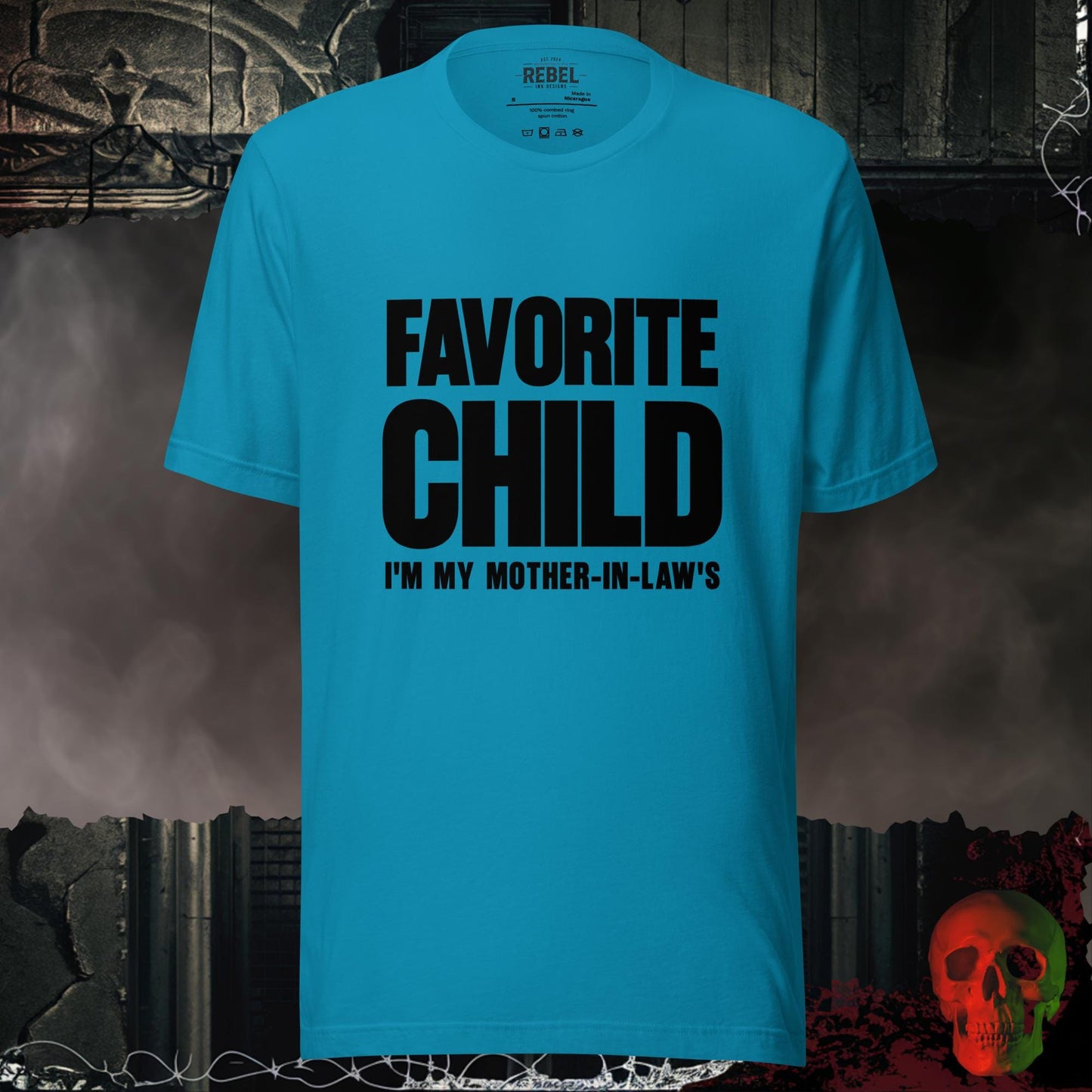 T-Shirt Aqua / S Favorite Child I'm My Mother-In-Law's Graphic Statement Tee