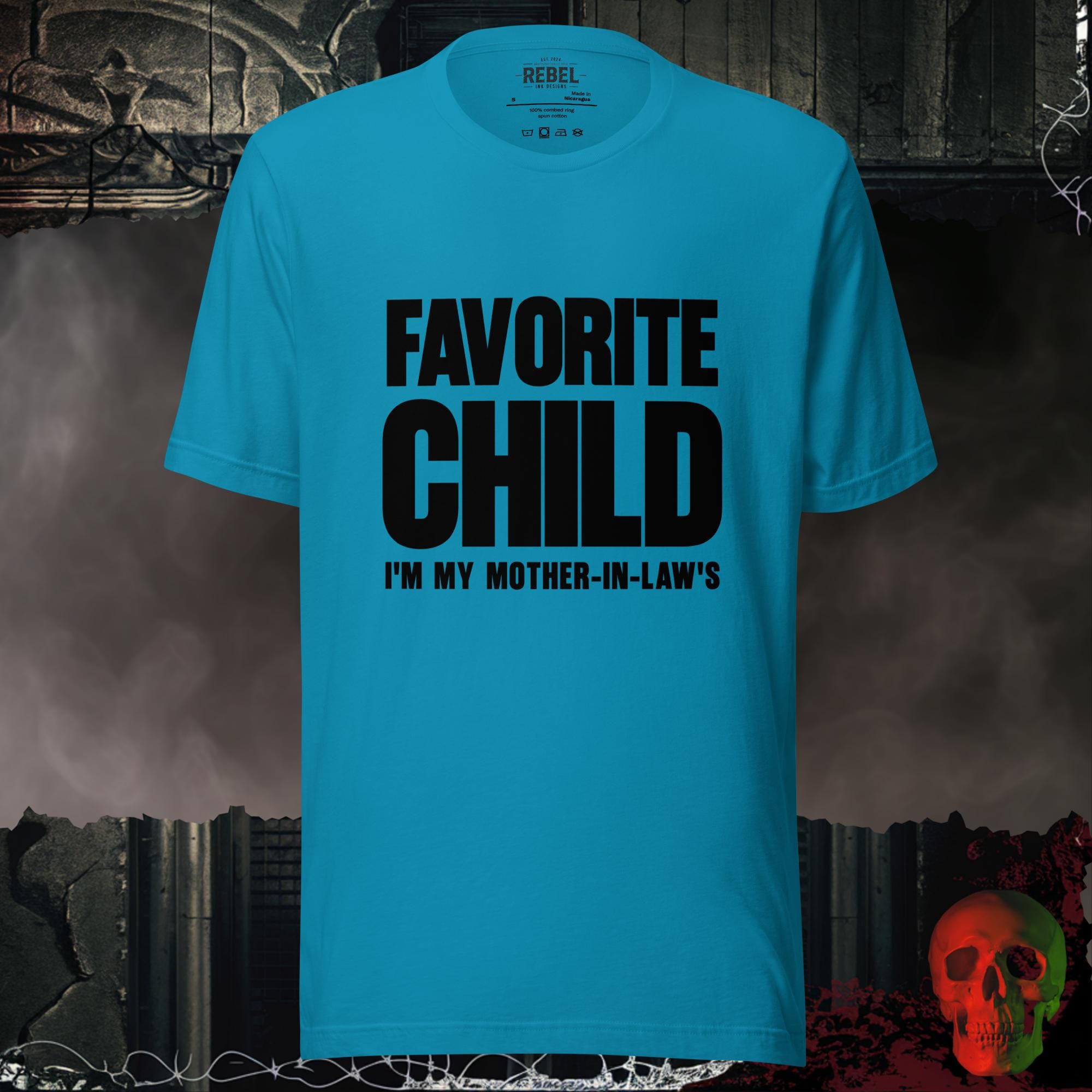 T-Shirt Aqua / S Favorite Child I'm My Mother-In-Law's Graphic Statement Tee