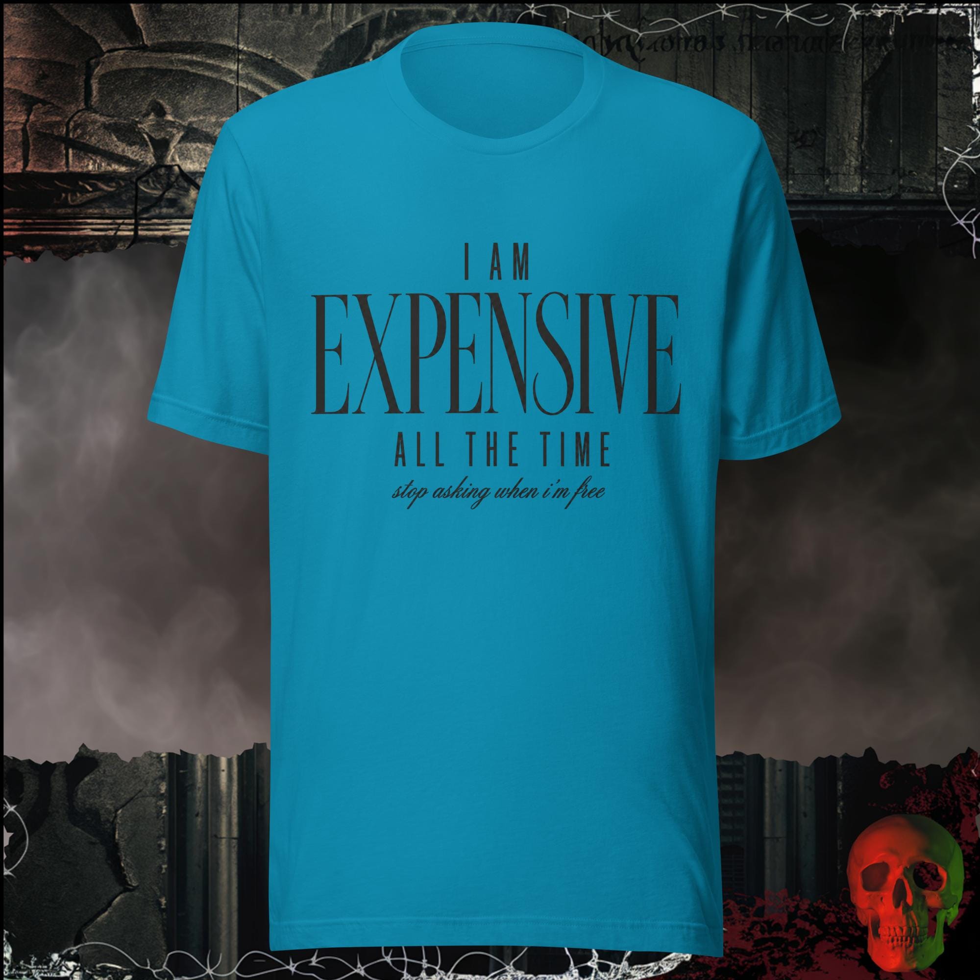 T-Shirt Aqua / S I Am Expensive All The Time Stop Asking When I'm Free Graphic Tee | Rebel Ink Designs