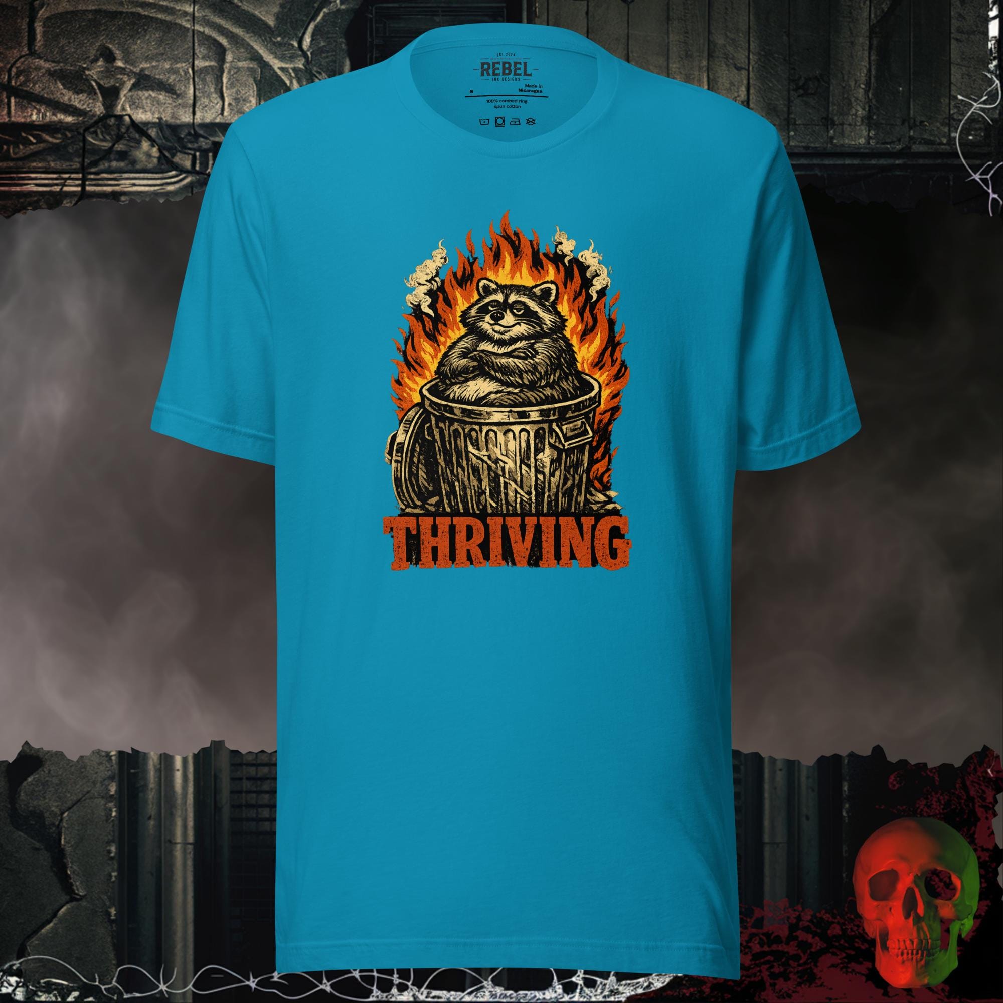 T-Shirt Aqua / S Thriving Bold Graphic Statement Tee | Rebel Ink