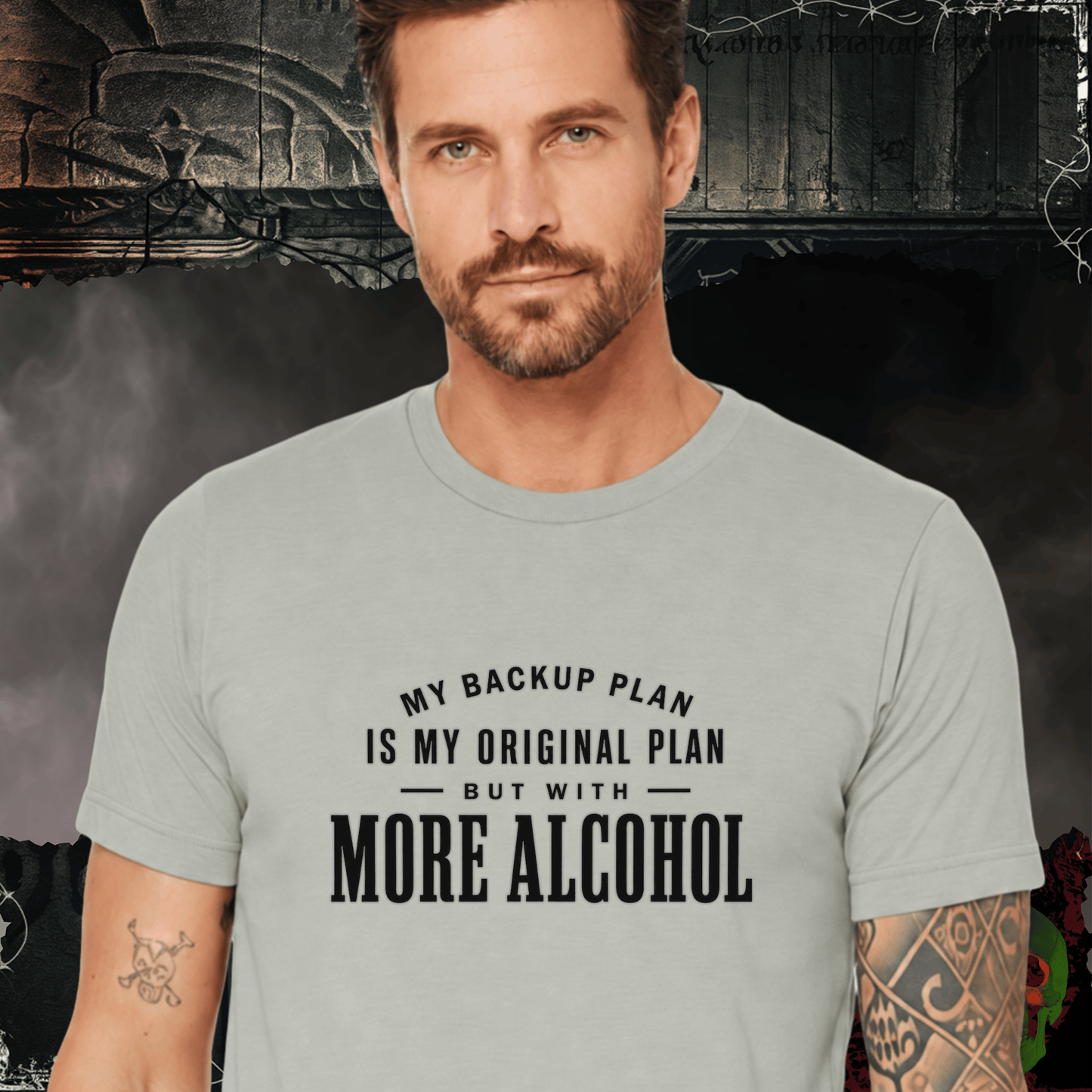 T-Shirt Athletic Heather / S Backup Plan -More Booze