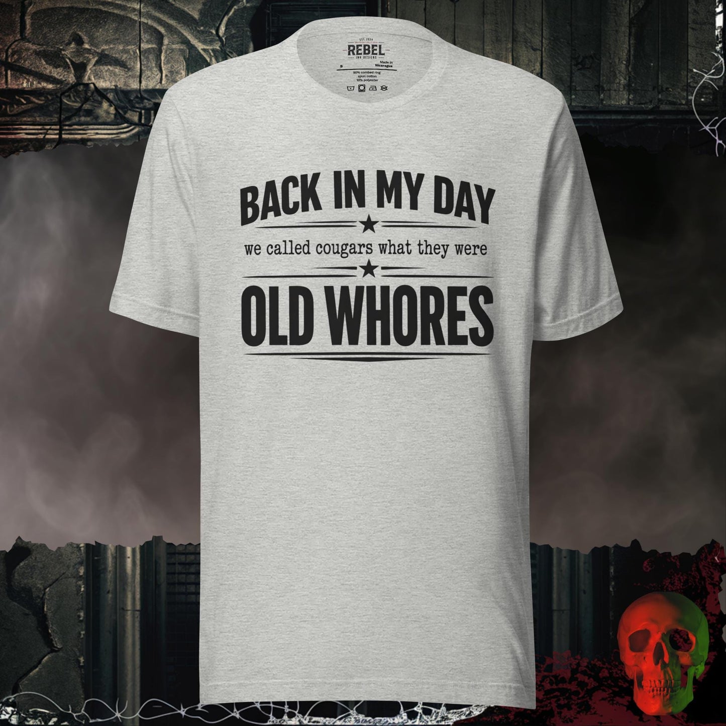 T-Shirt Athletic Heather / S Cougars or Old Whores Tee