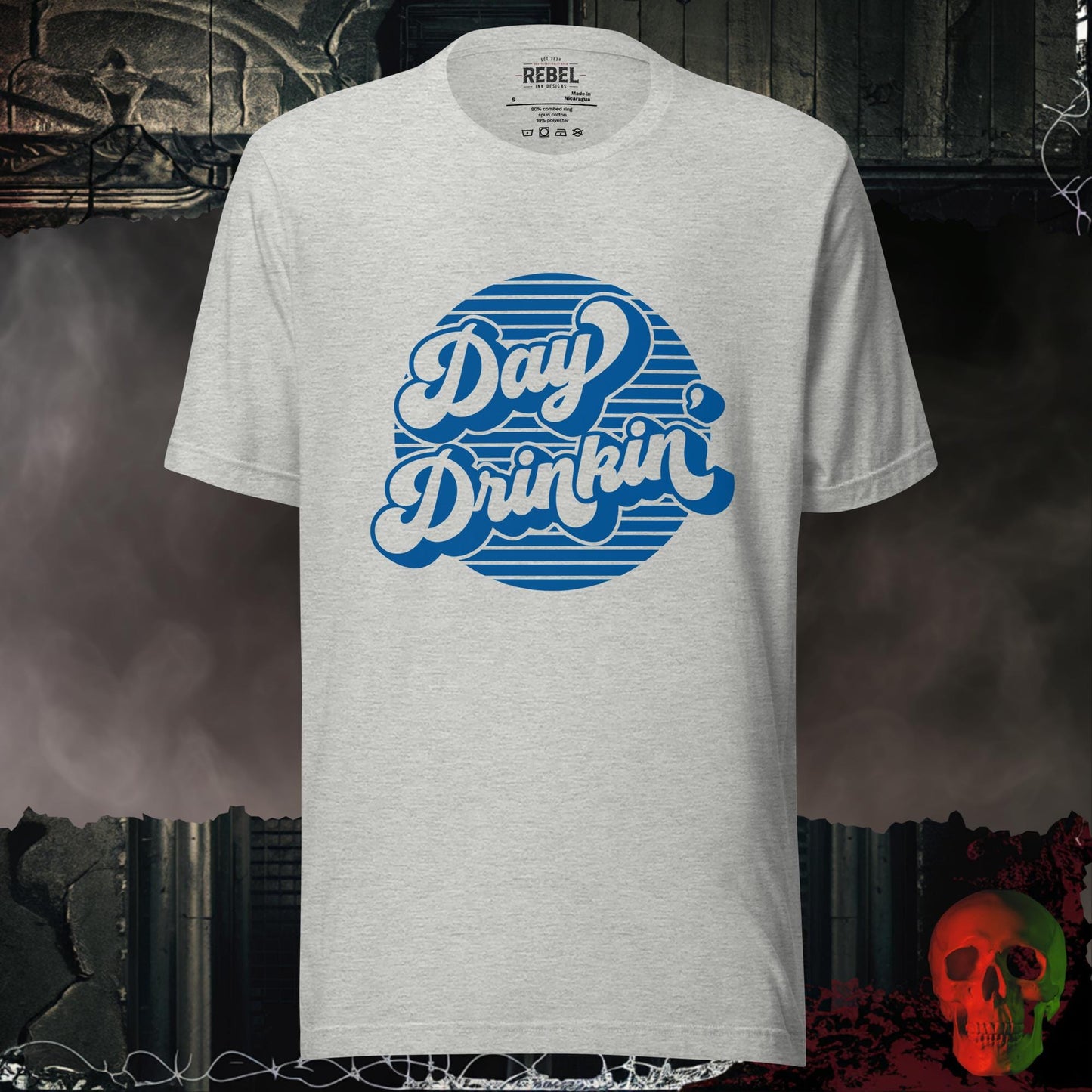 T-Shirt Athletic Heather / S Day Drinkin’ Graphic Tee Retro Bold Party Shirt