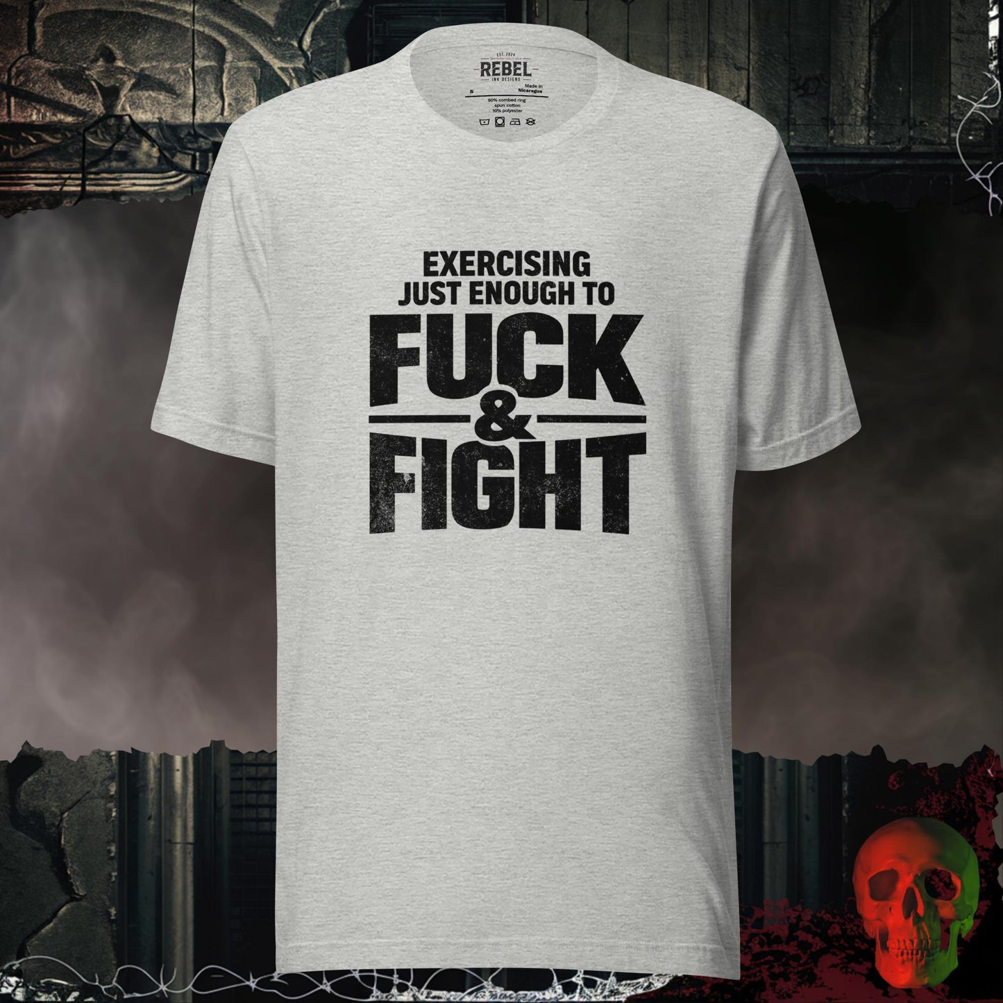 T-Shirt Athletic Heather / S Exercising to F@ck & Fight Tee