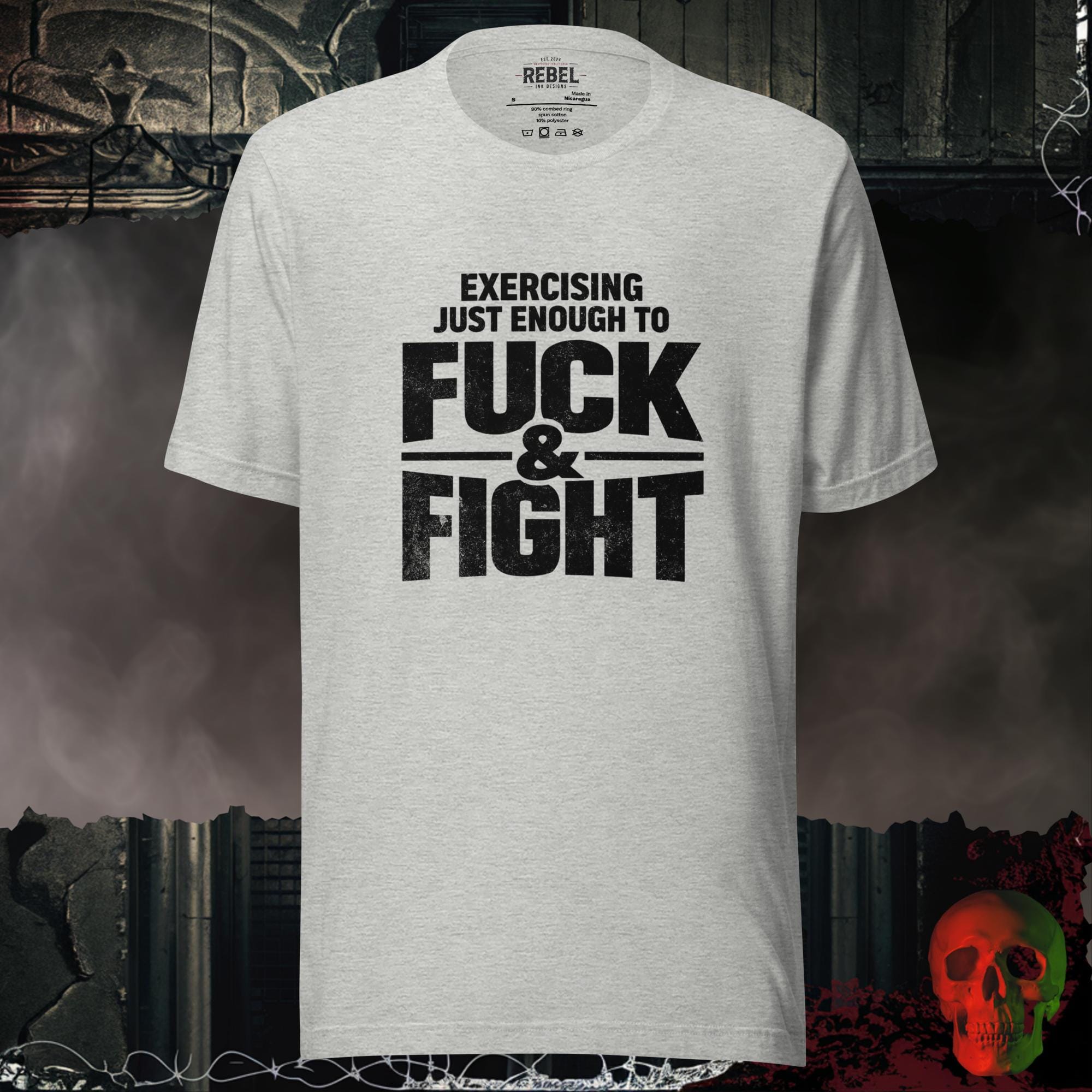 T-Shirt Athletic Heather / S Exercising to F@ck & Fight Tee