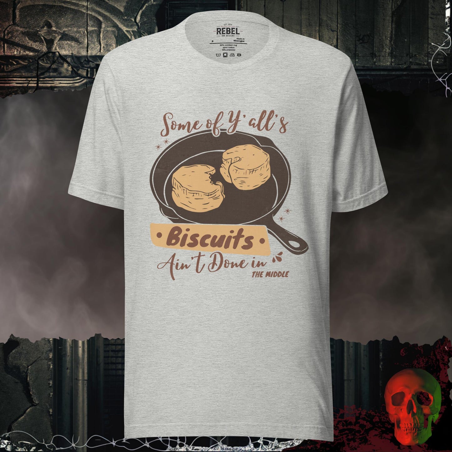 T-Shirt Athletic Heather / S Half Baked Biscuits Tee