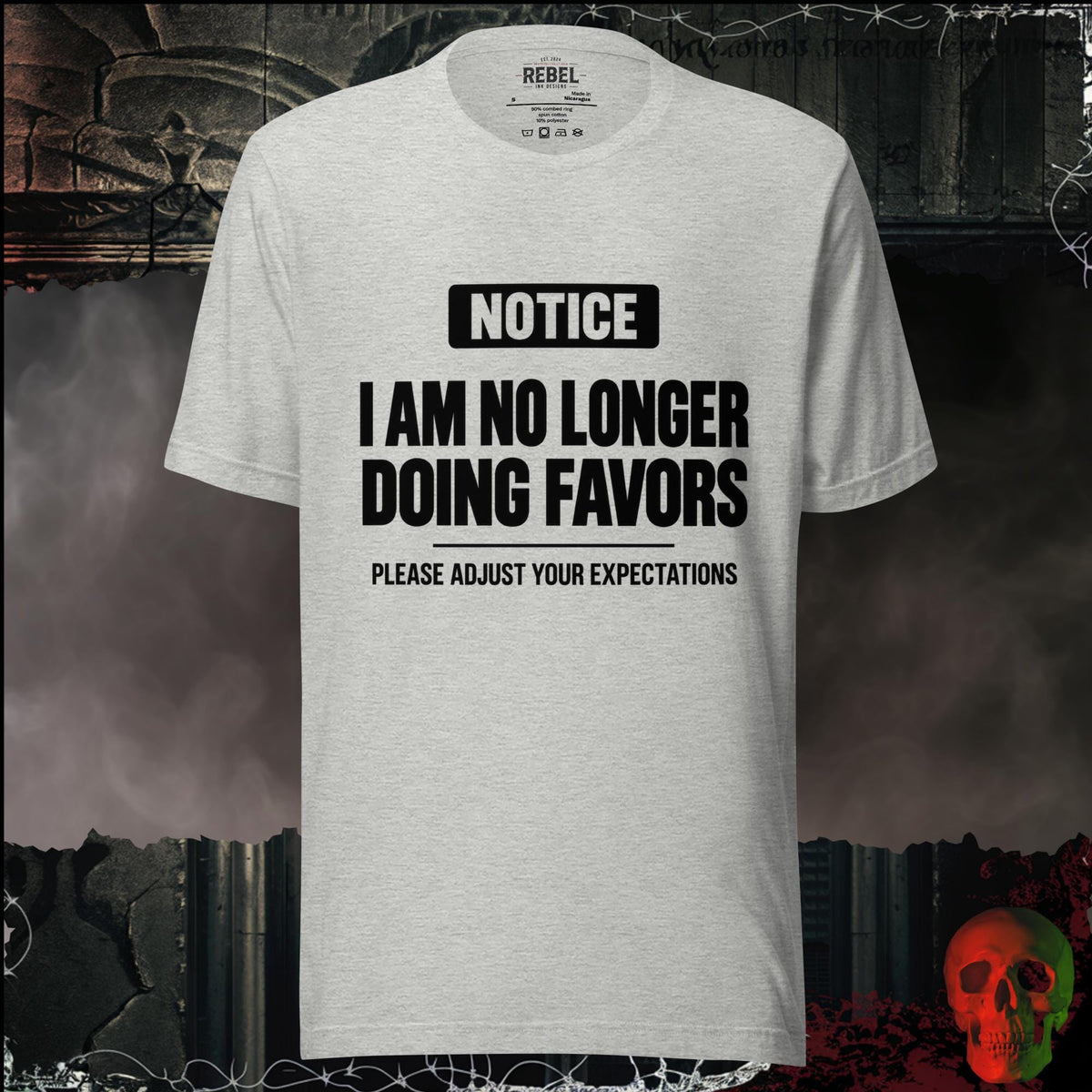 T-Shirt Athletic Heather / S I Am No Longer Doing Favors Graphic Tee | Rebel Ink Designs