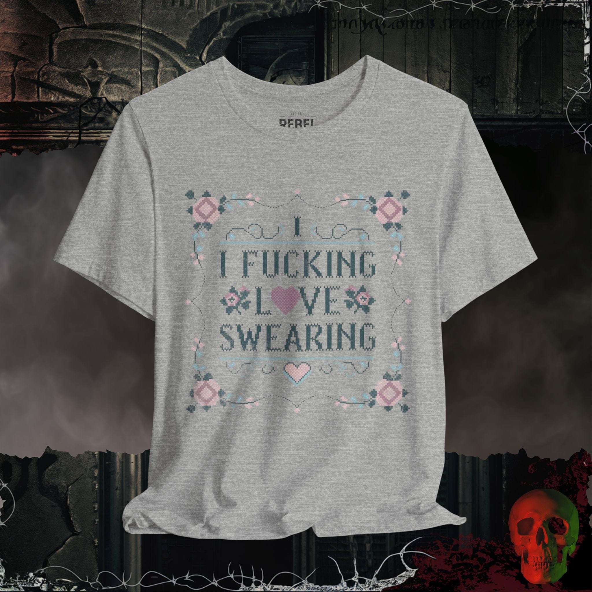 T-Shirt Athletic Heather / S I F'ing Love Swearing Tee