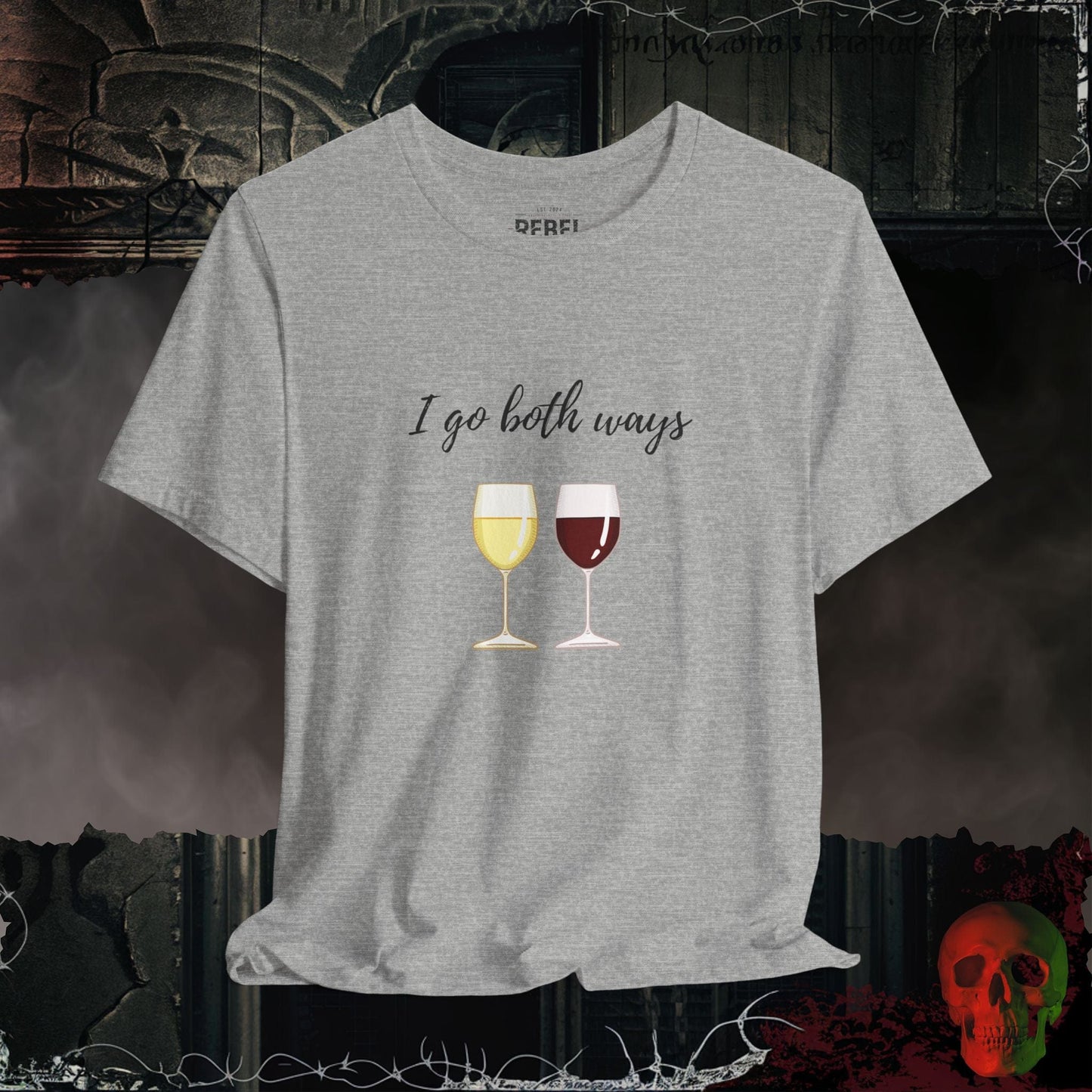 T-Shirt Athletic Heather / S I Go Both Ways Wine Tee