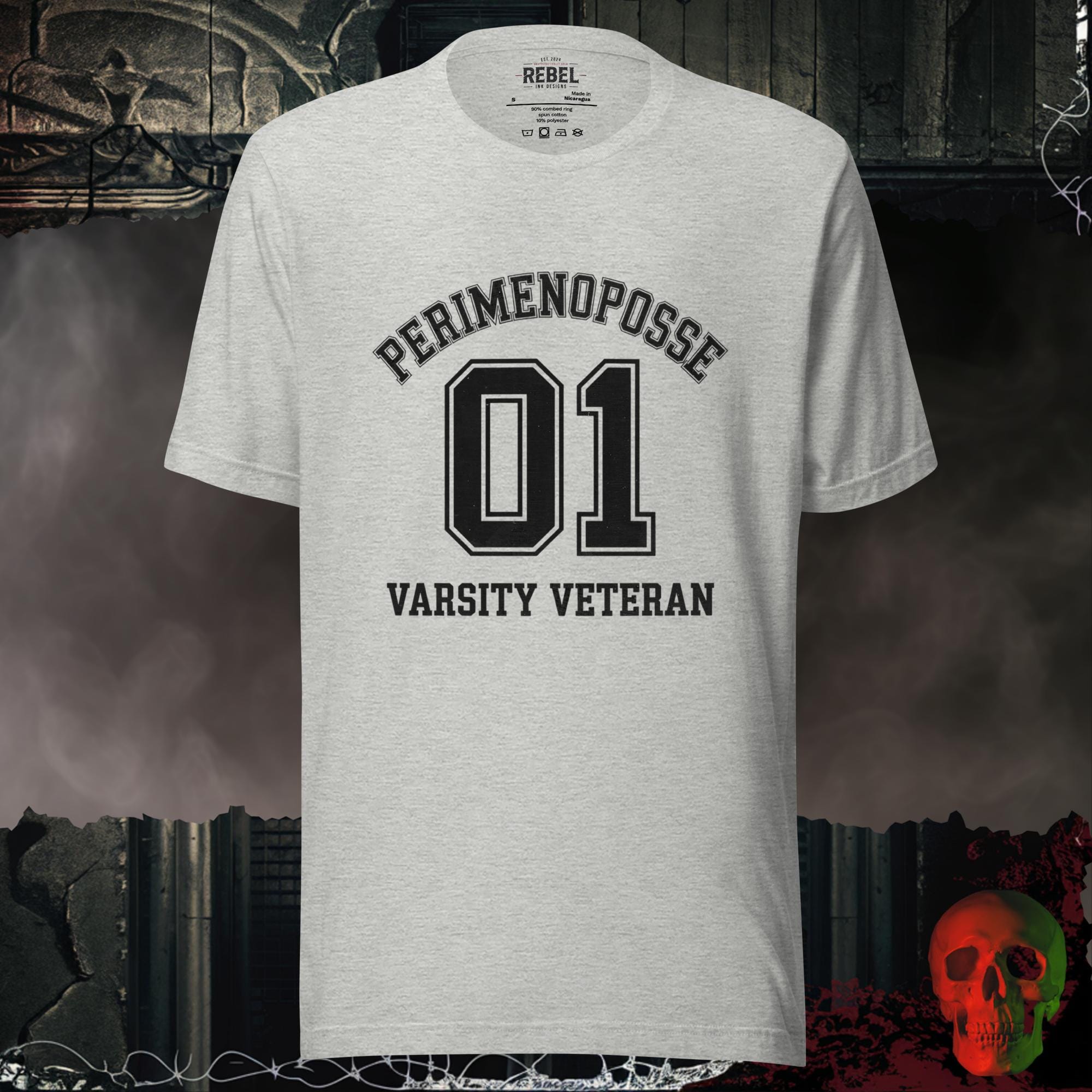 T-Shirt Athletic Heather / S Perimenoposse Varsity Veteran Tee