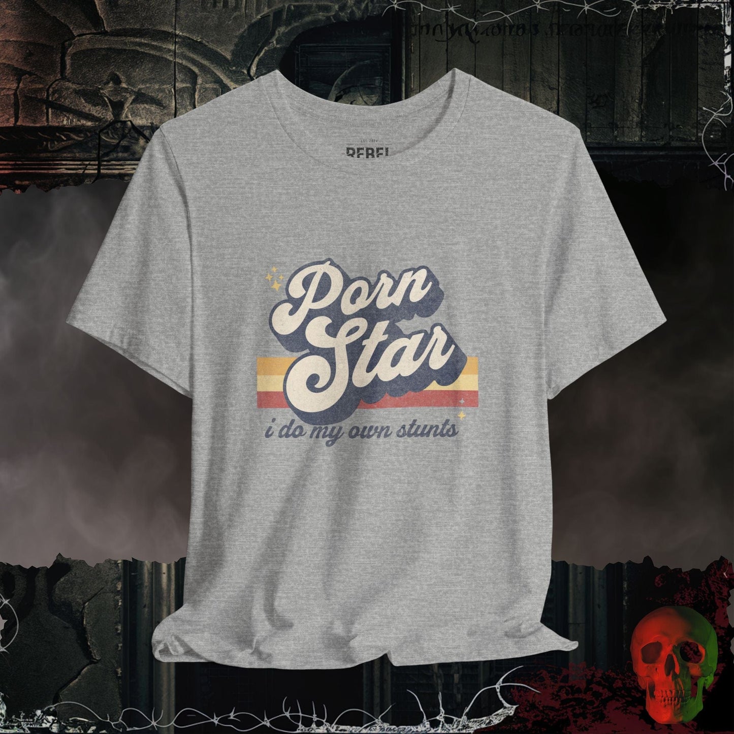 T-Shirt Athletic Heather / S Porn Star Stunts T-Shirt