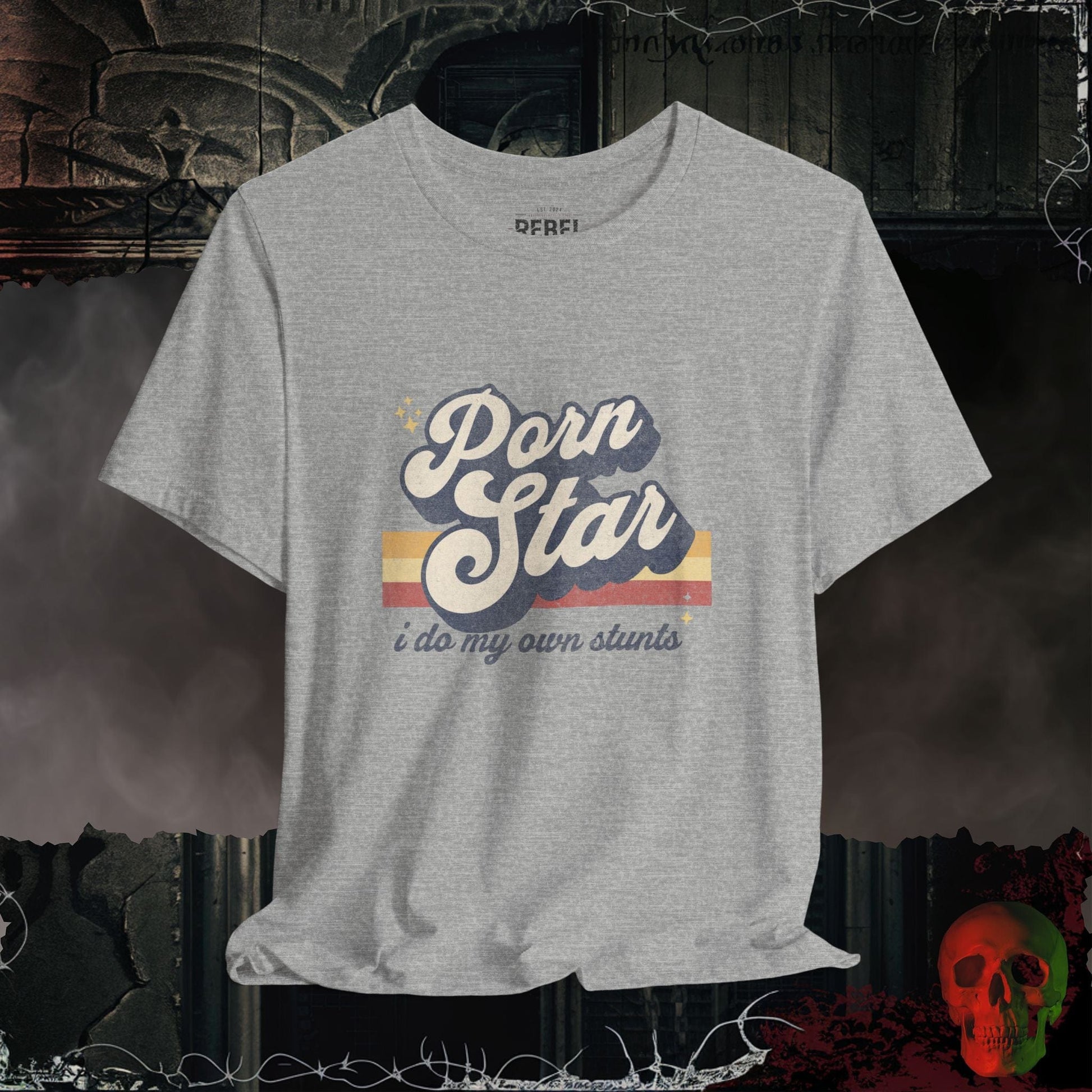 T-Shirt Athletic Heather / S Porn Star Stunts T-Shirt