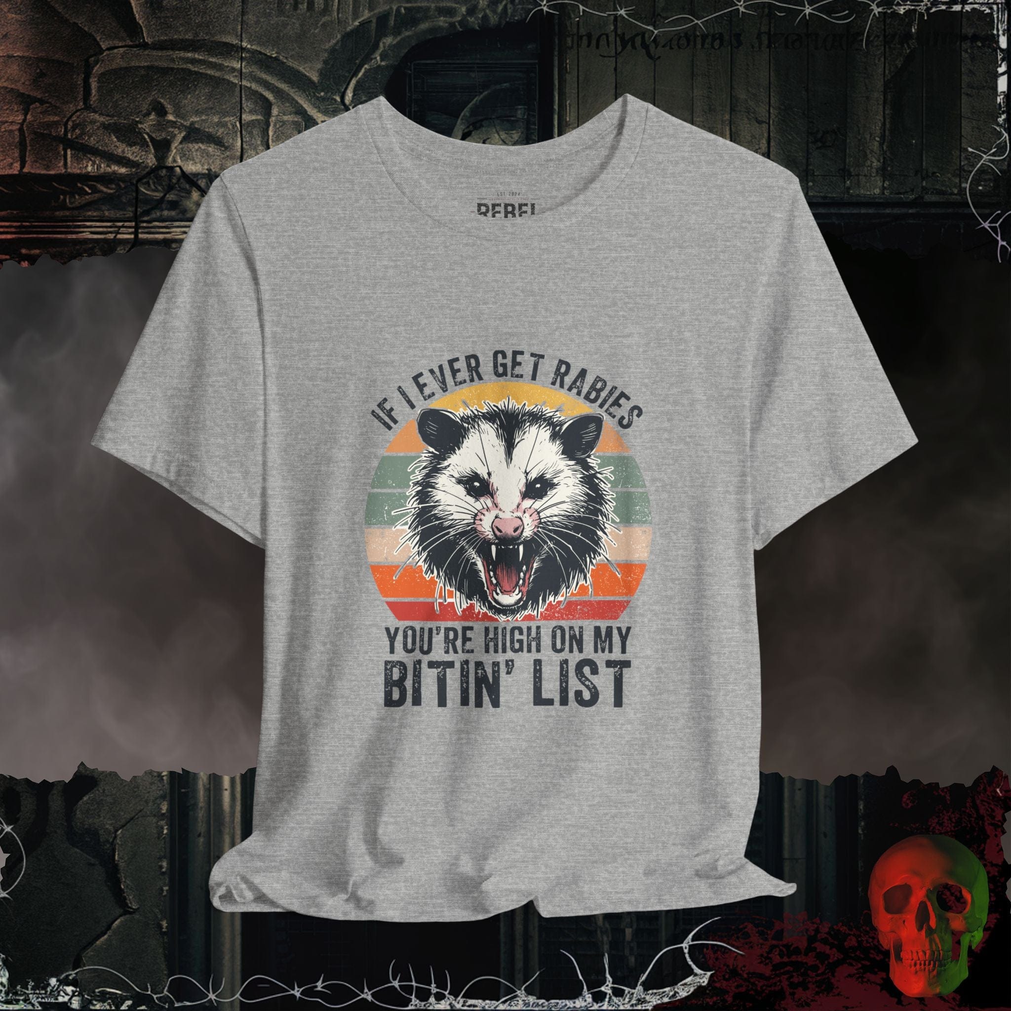 T-Shirt Athletic Heather / S Rabid Revenge – Bitin’ List Tee