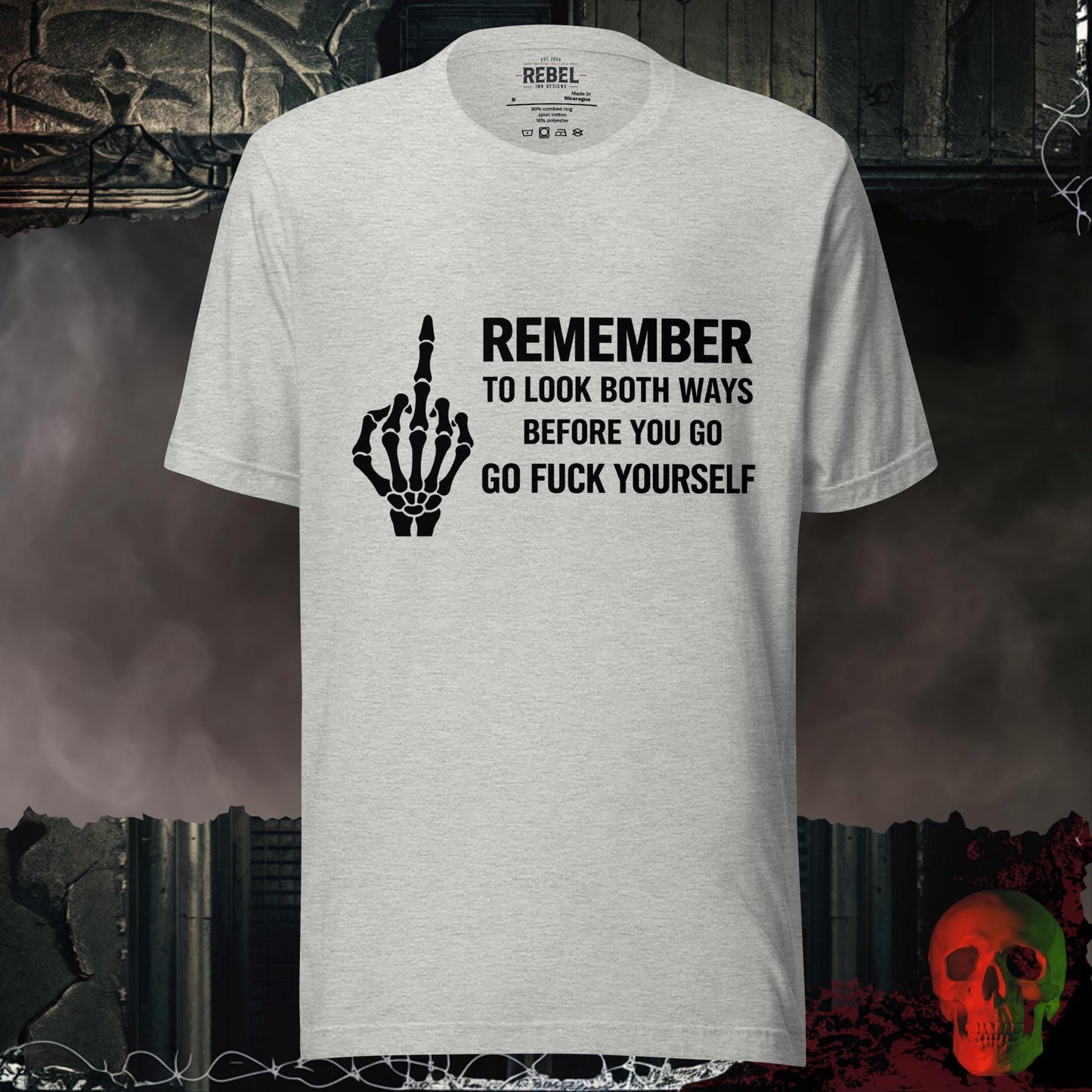 T-Shirt Athletic Heather / S Remember to Look Both Ways Tee