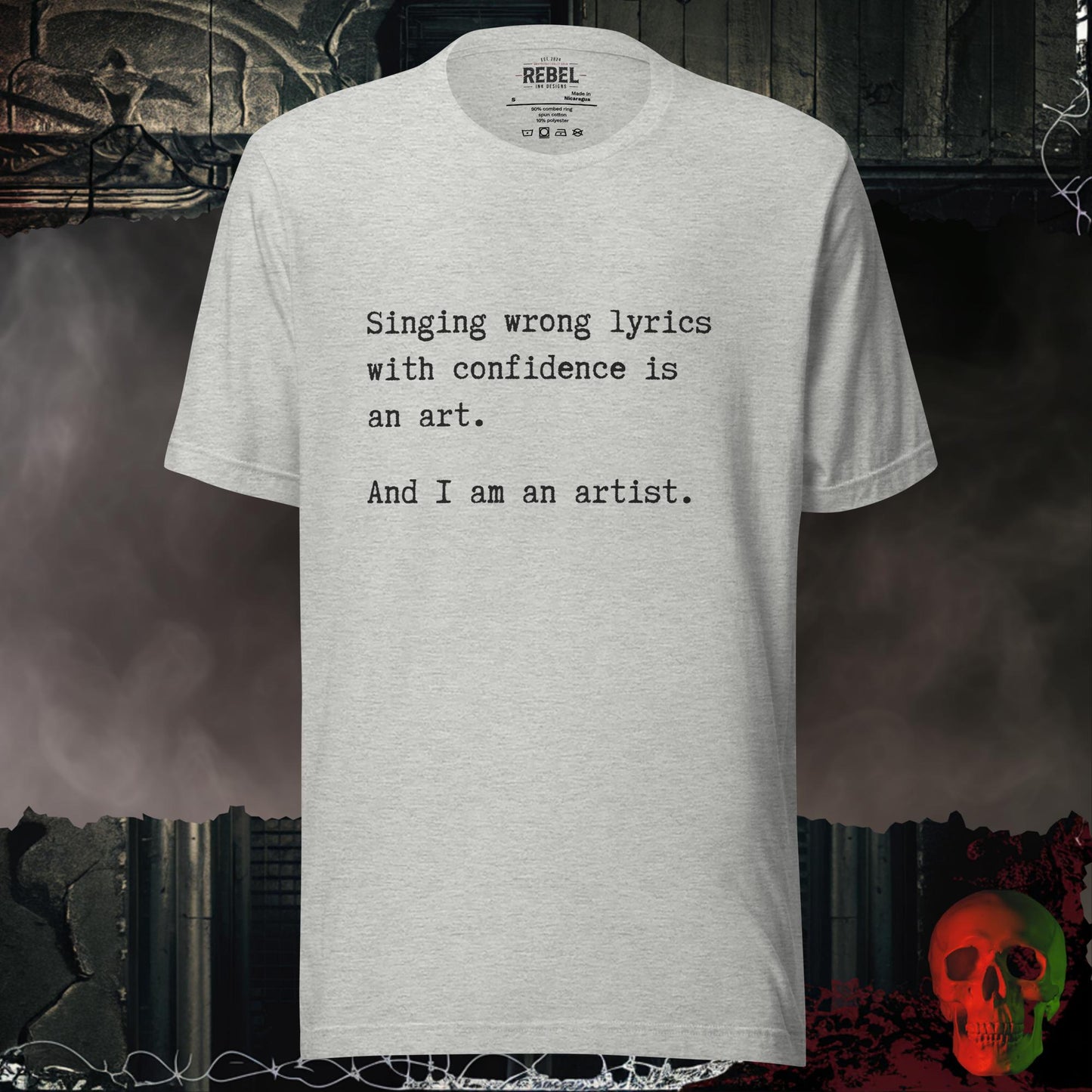 T-Shirt Athletic Heather / S Singing Wrong Lyrics with Confidence T-Shirt