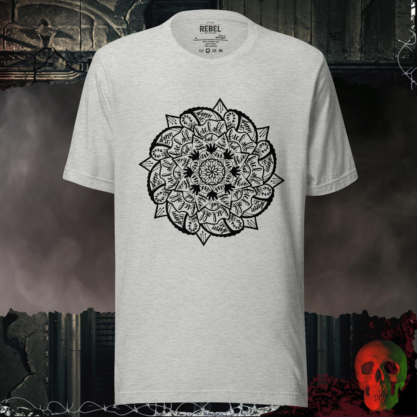 T-Shirt Athletic Heather / S Swearing Mandala T-Shirt
