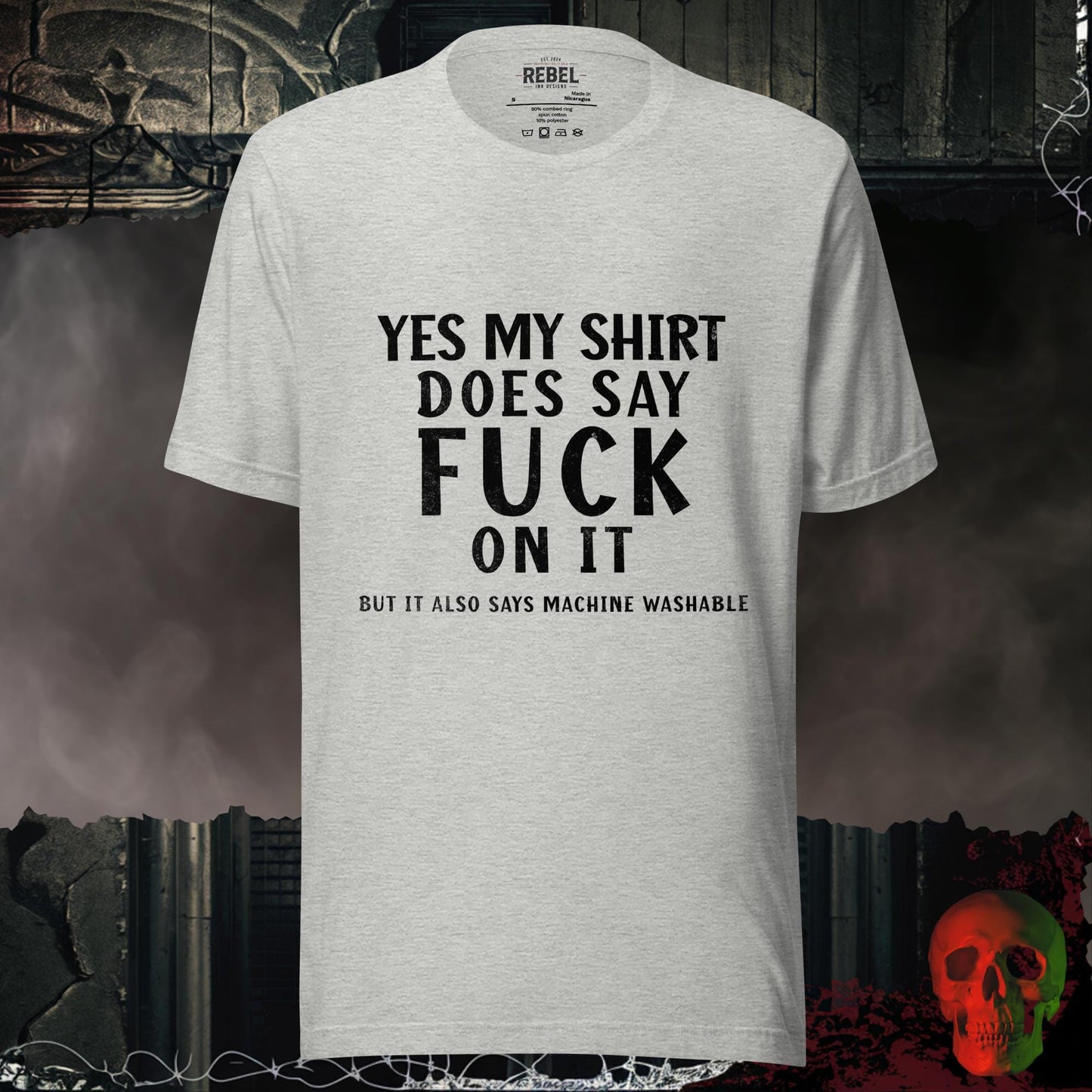 T-Shirt Athletic Heather / S Yes My Shirt Does Say F@ck Tee