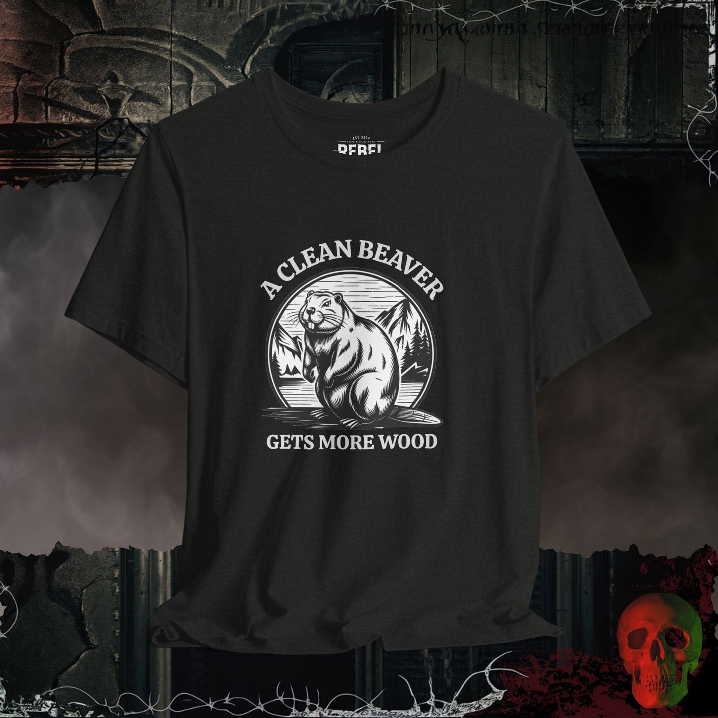 T-Shirt Black Heather / S A Clean Beaver Gets More Wood Tee