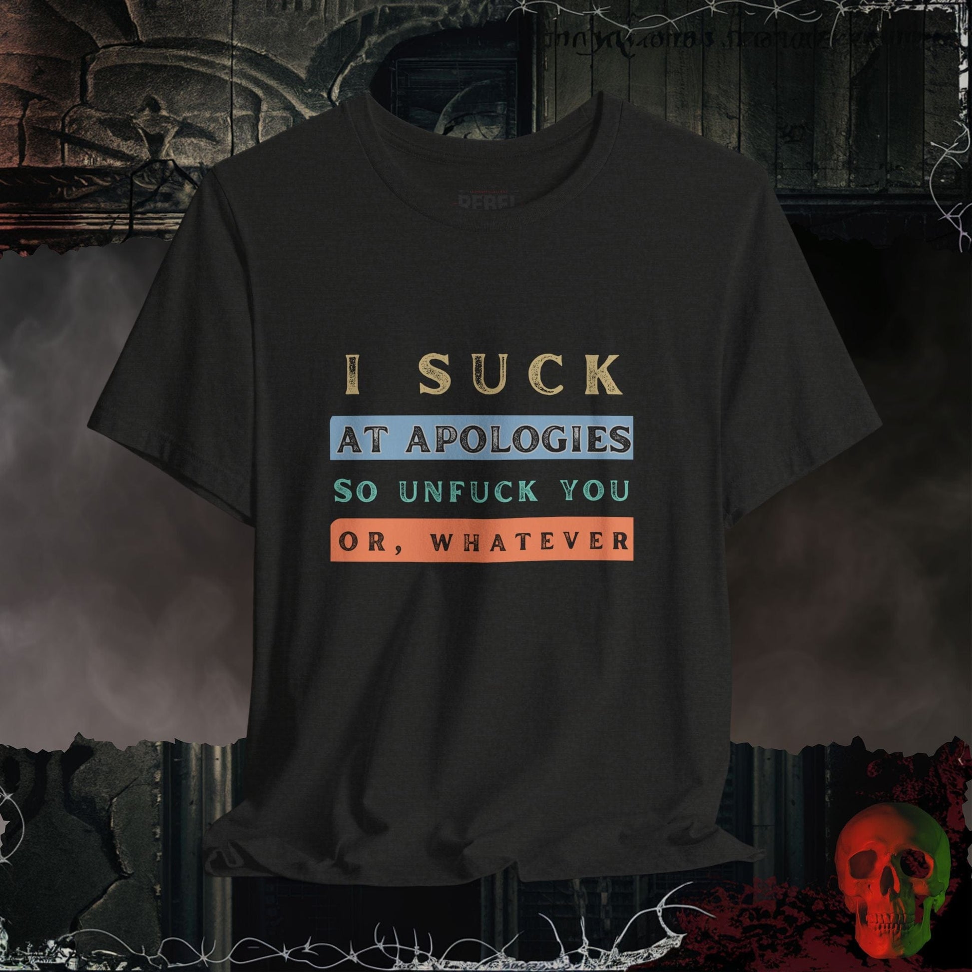 T-Shirt Black Heather / S Apologies Suck Tee