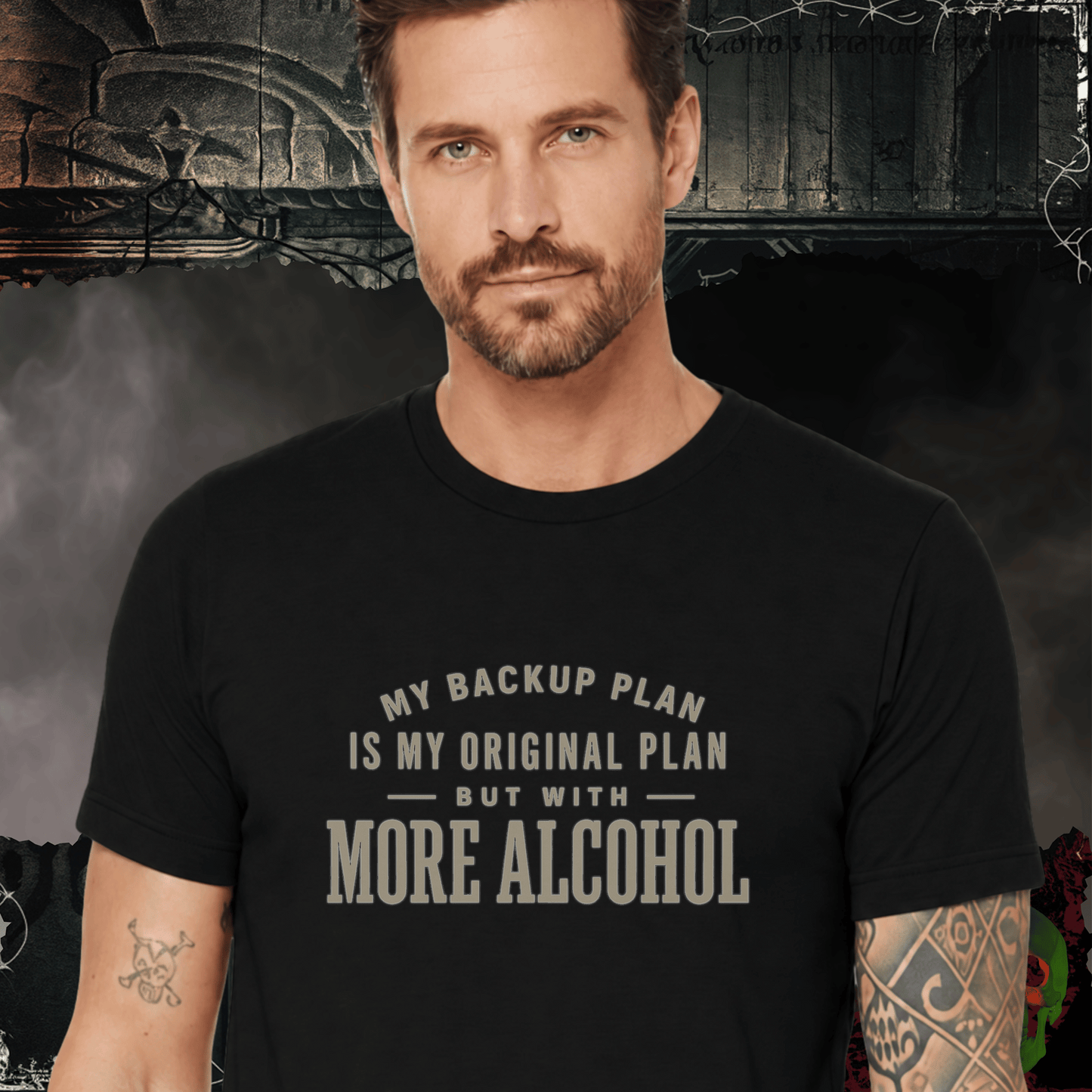 T-Shirt Black Heather / S Backup Plan -More Booze