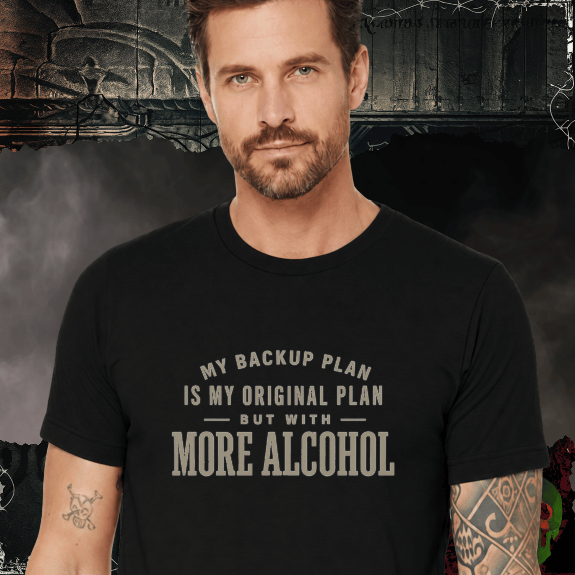 T-Shirt Black Heather / S Backup Plan -More Booze