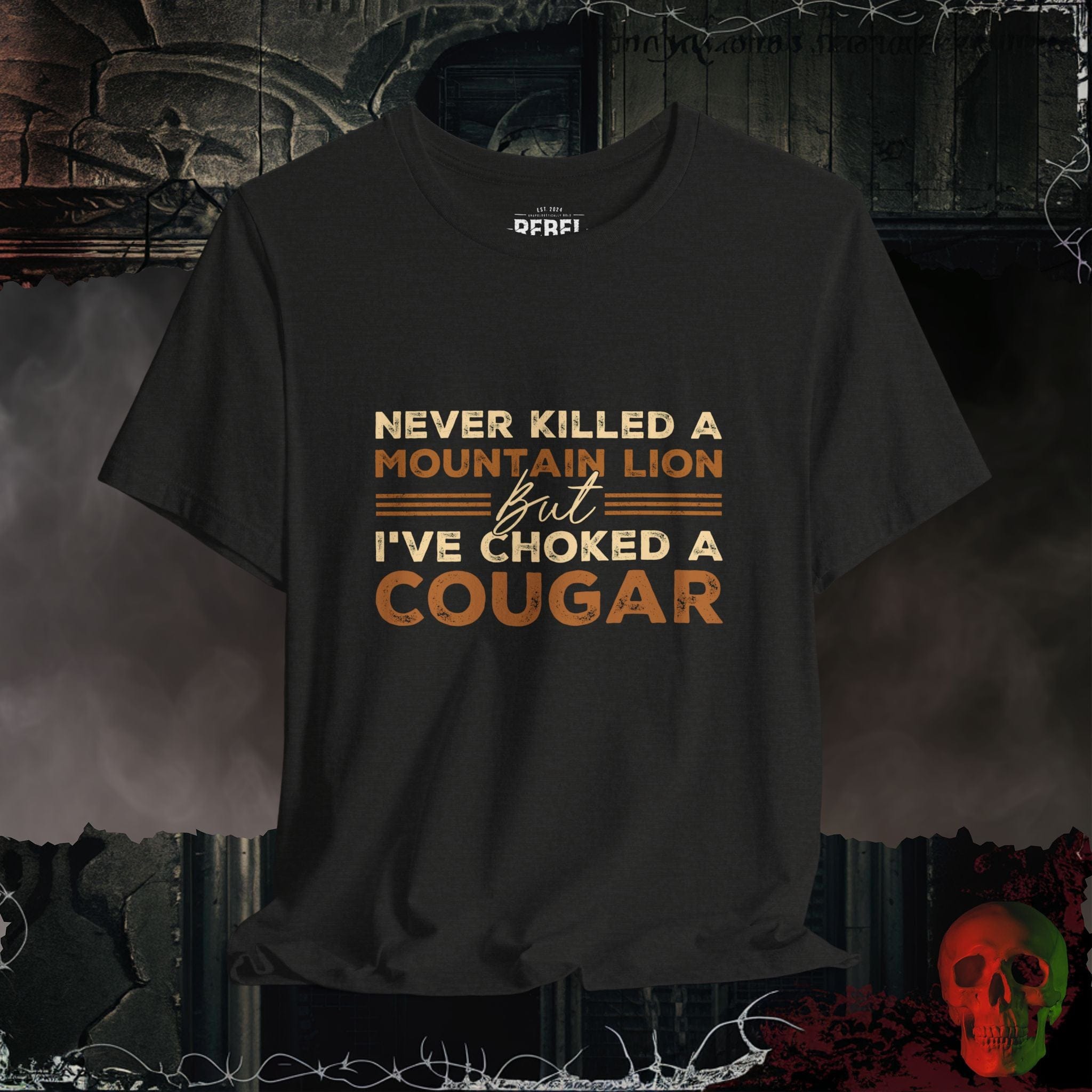 T-Shirt Black Heather / S Choked a Cougar Tee