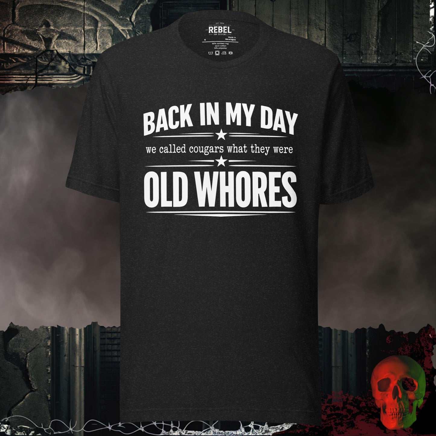 T-Shirt Black Heather / S Cougars or Old Whores Tee