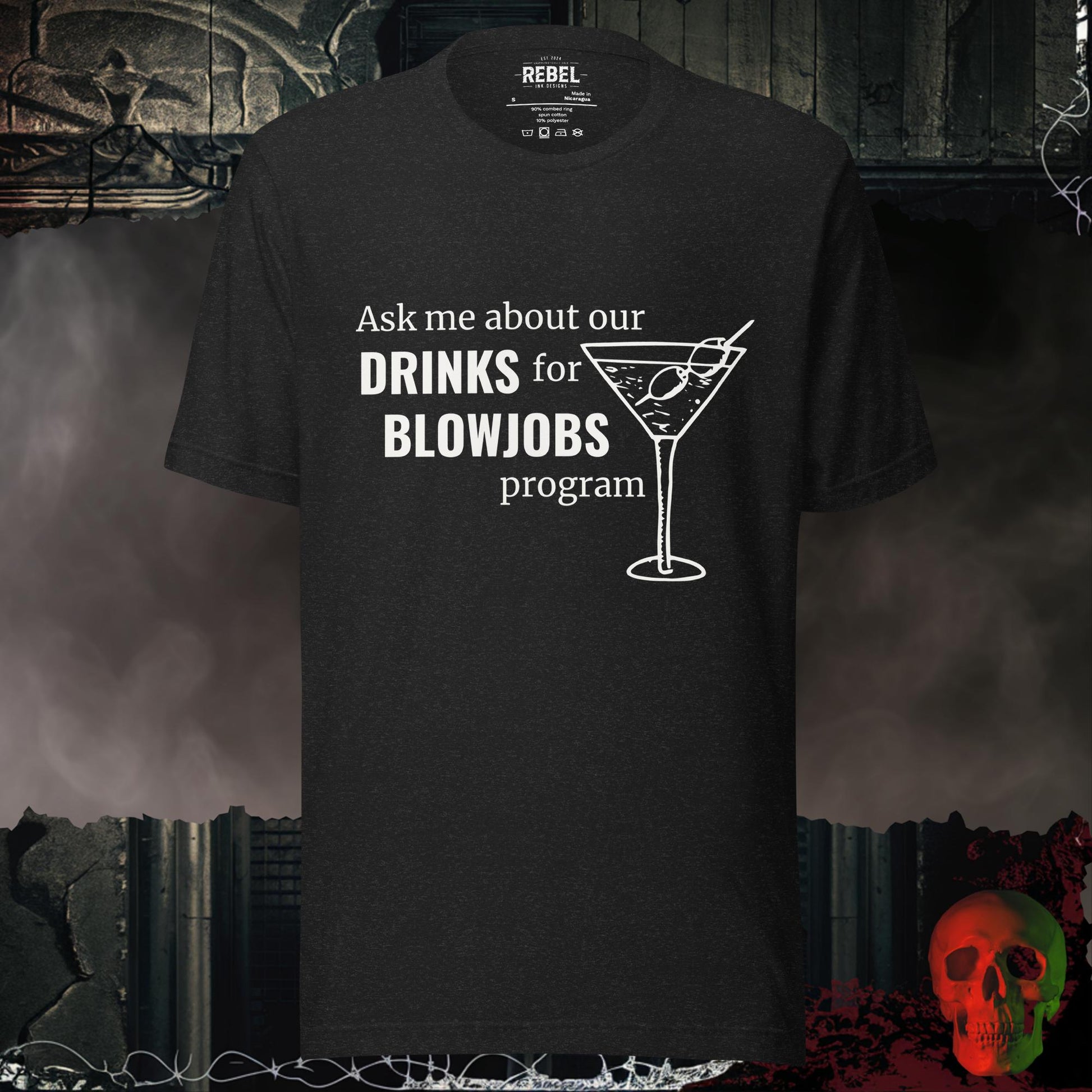 T-Shirt Black Heather / S Drinks for Bl@wjobs Tee